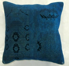 Zabihi Collection Blue Over-Dyed Turkish Pillow