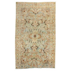 Zabihi Collection  Blue Peach Green Persian Sarouk Rug