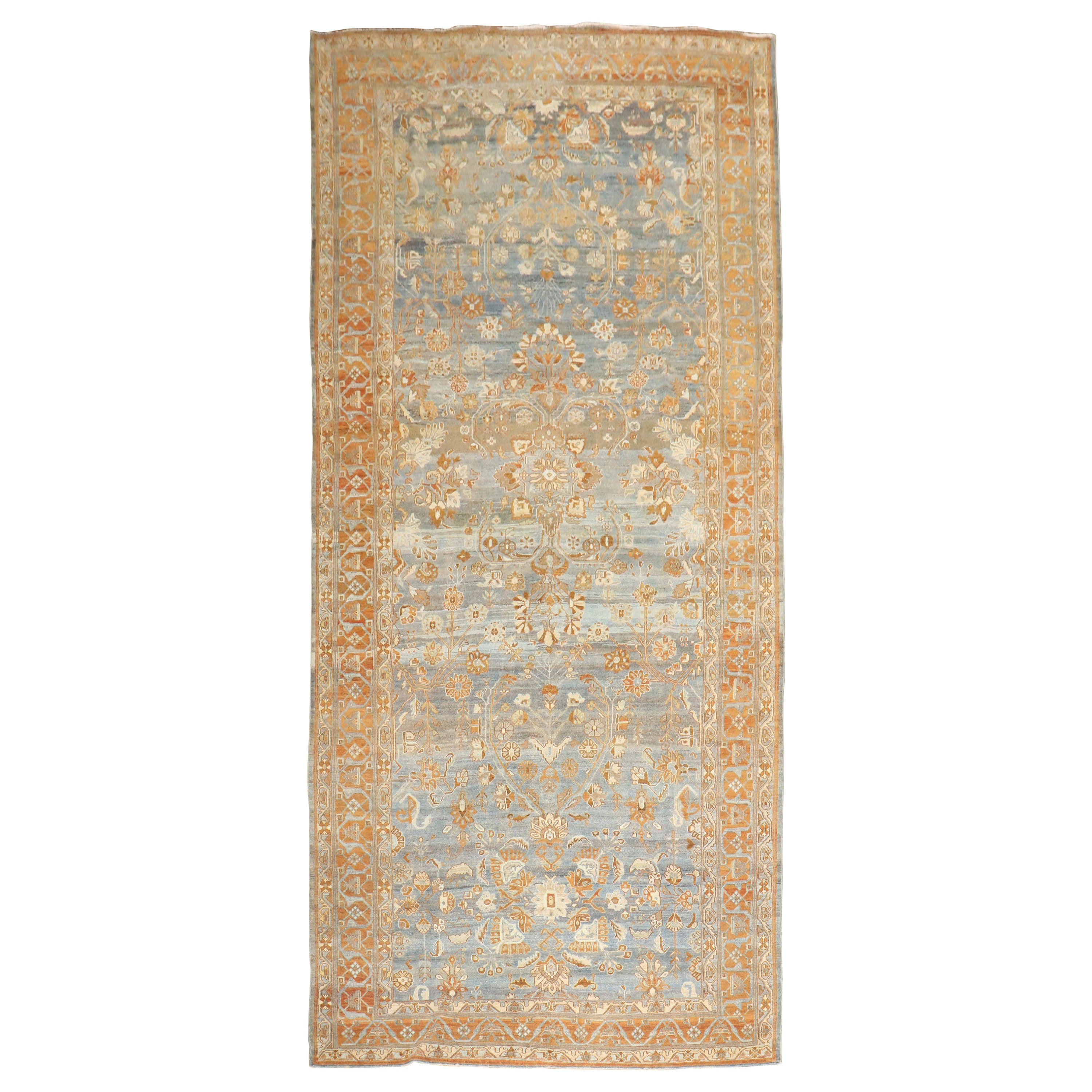 Blauer persischer Bibikabad Corridor-Teppich aus der Zabihi-Kollektion