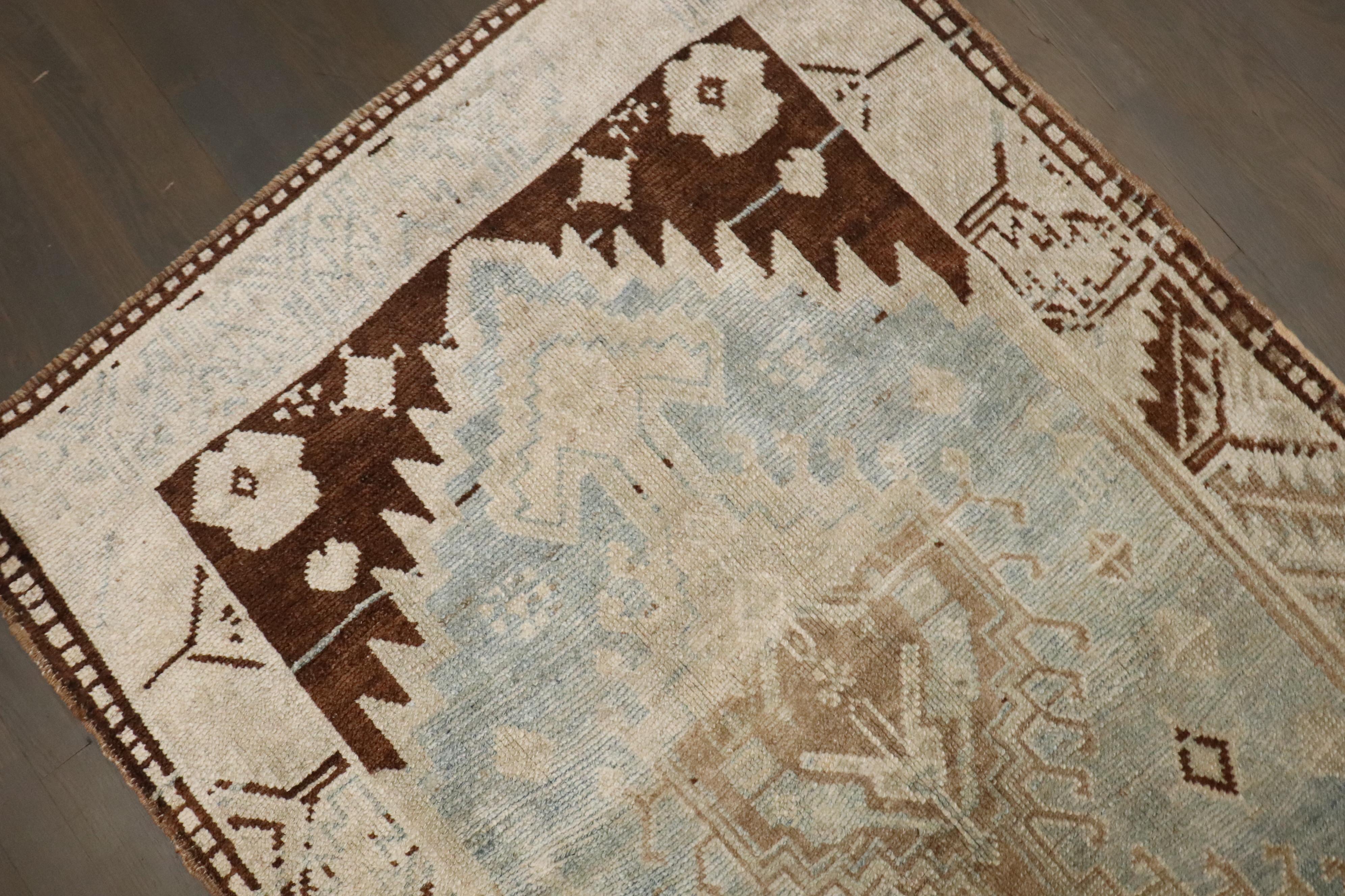 XX secolo Tappeto Zabihi Collection Blue Persian Malayer Accent Small Size in vendita