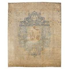 Zabihi Collection Blue Persian Room Size Pictorial Rug