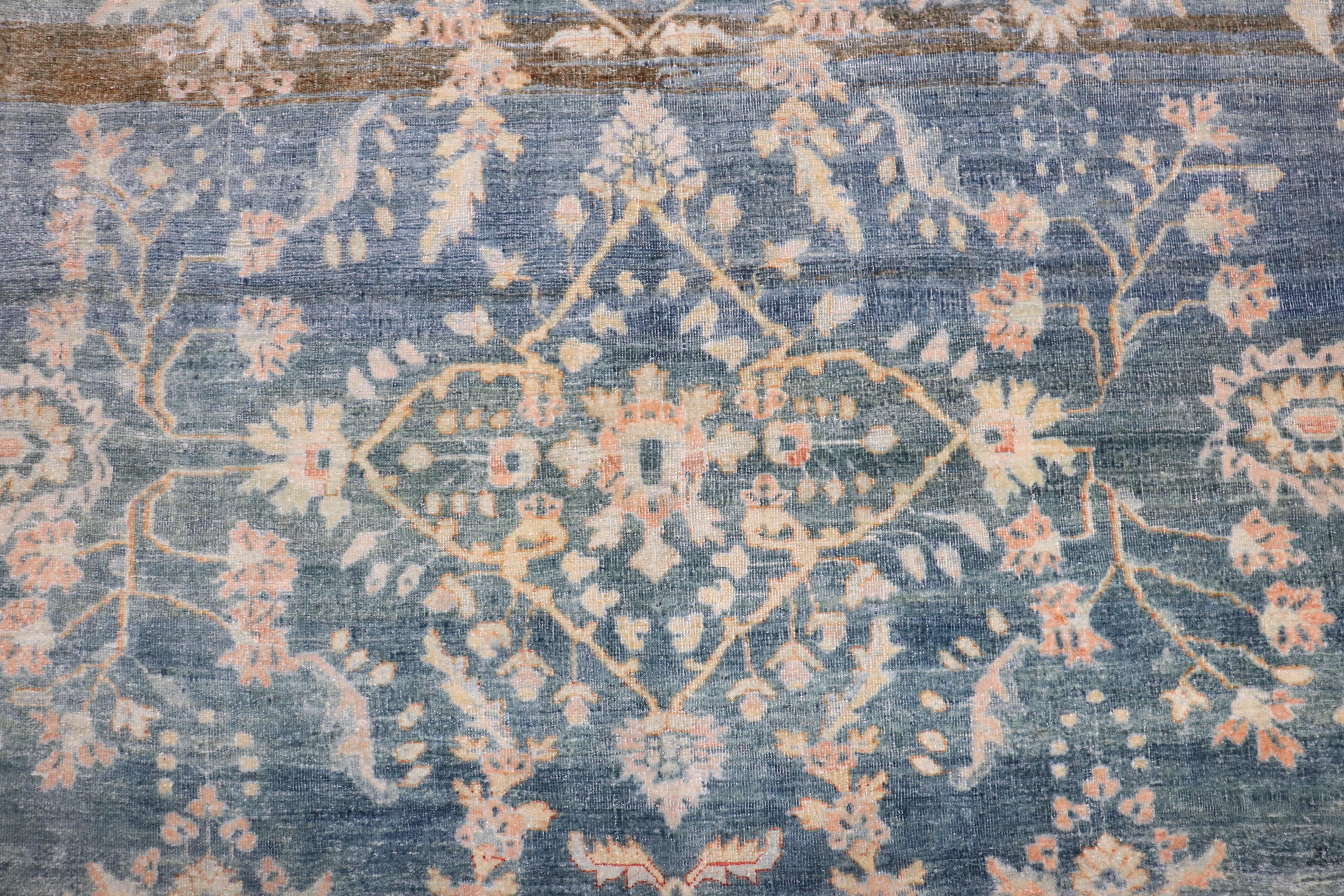 20th Century Zabihi Collection Blue Persian Sarouk Rug For Sale