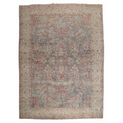 Zabihi Collection Blue Pink Persian Sarouk  Rug