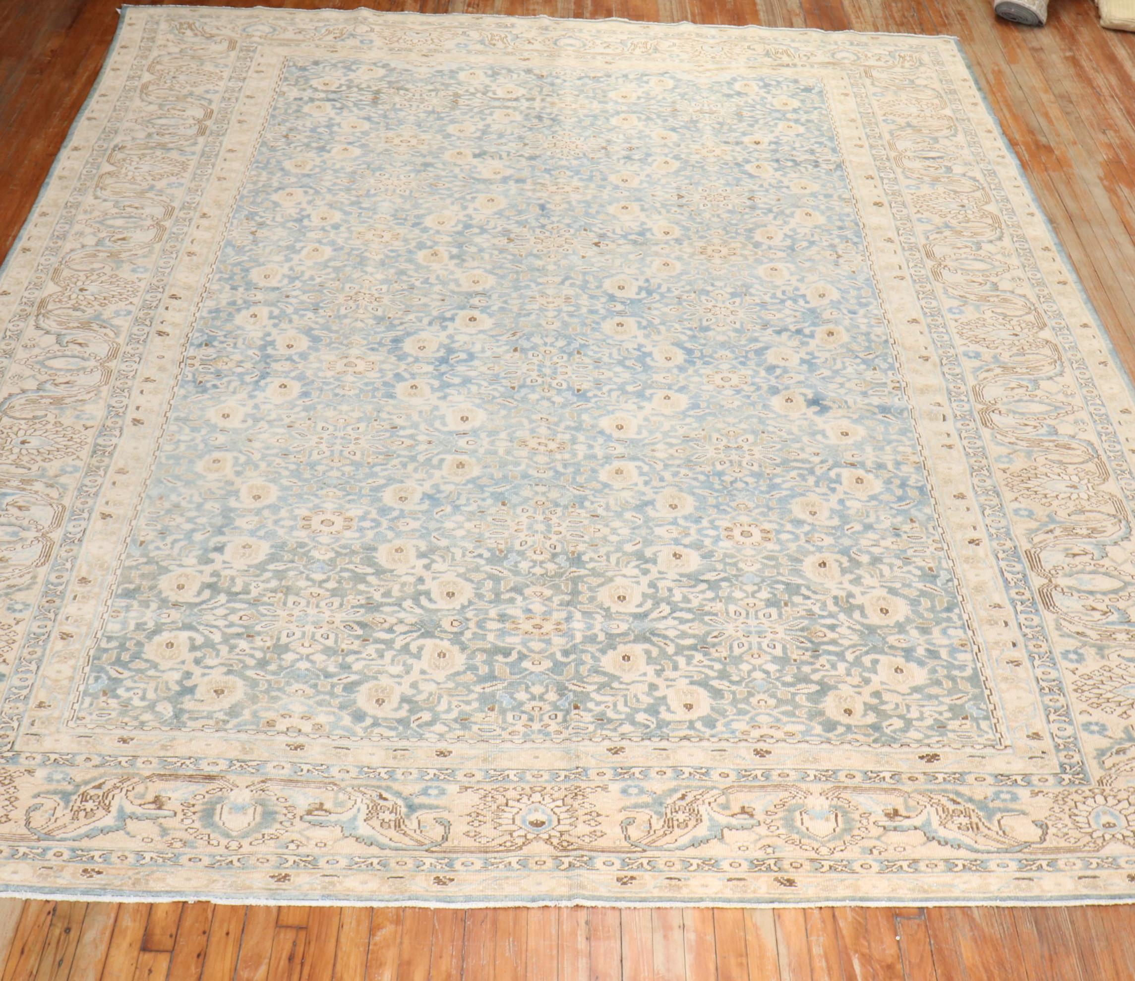 Zabihi Collection Blue Room Size Persian Malayer Rug For Sale 4