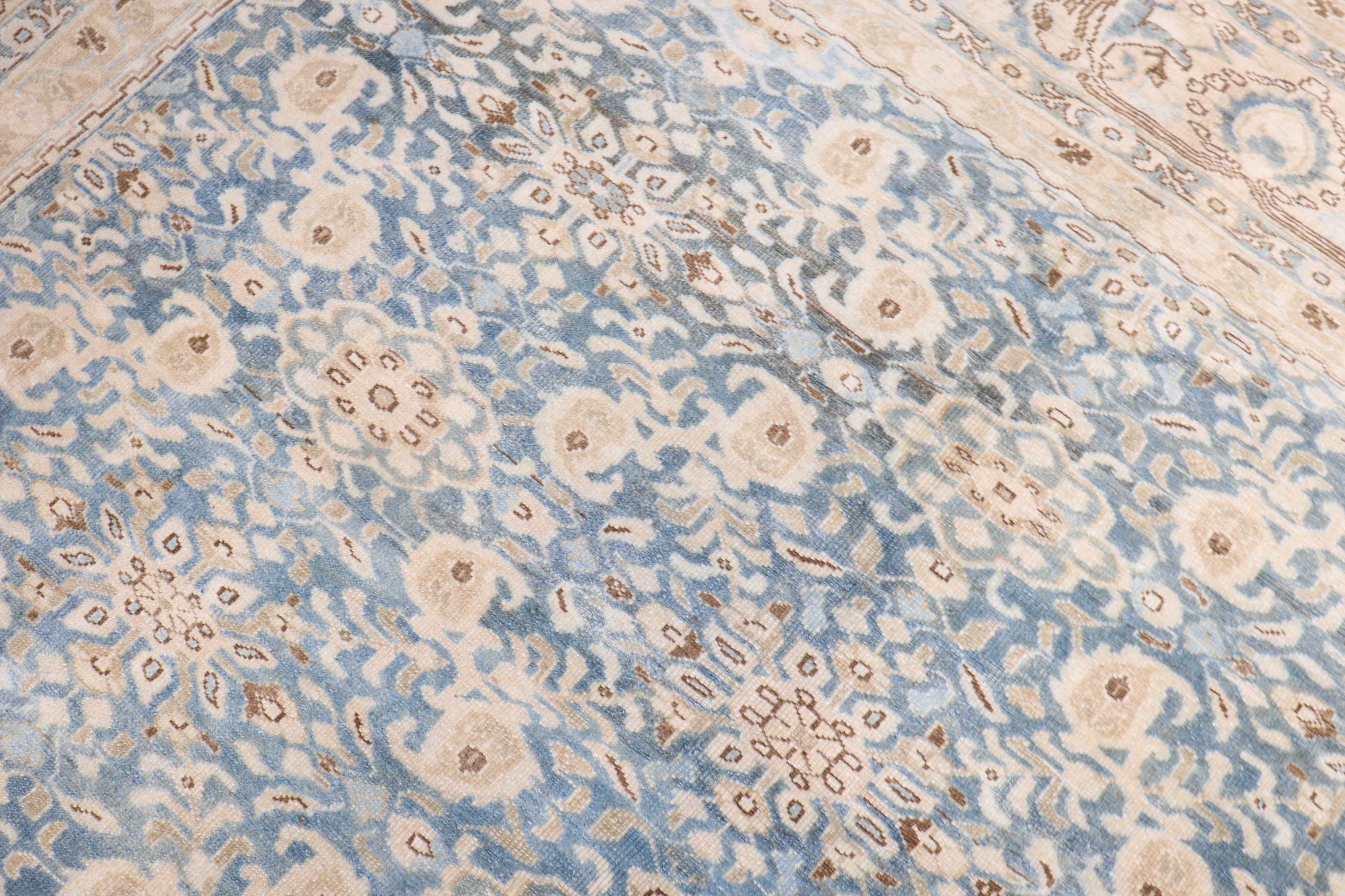 Zabihi Collection Blue Room Size Persian Malayer Rug In Good Condition For Sale In New York, NY