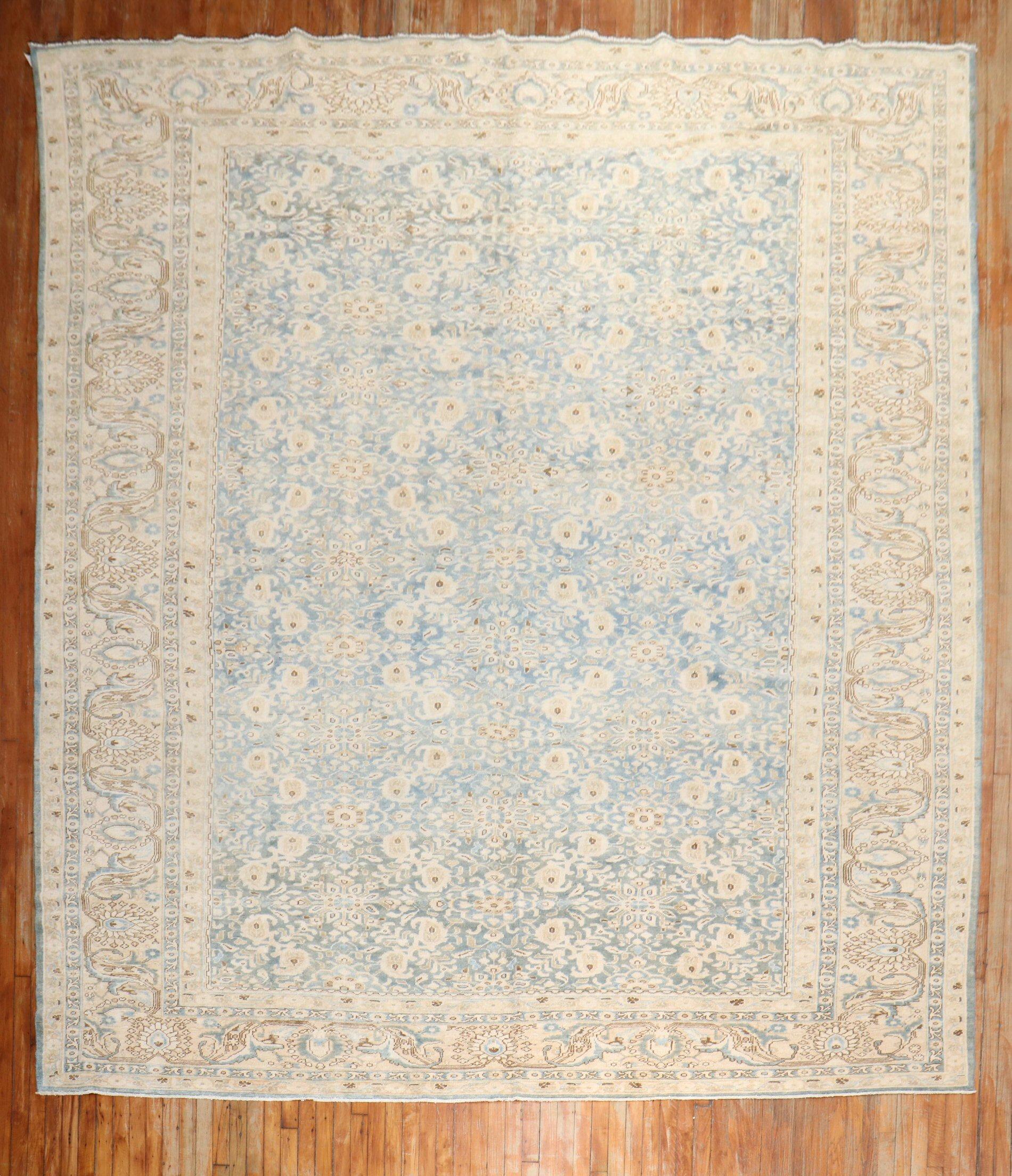 Zabihi Collection Blue Room Size Persian Malayer Rug For Sale 3