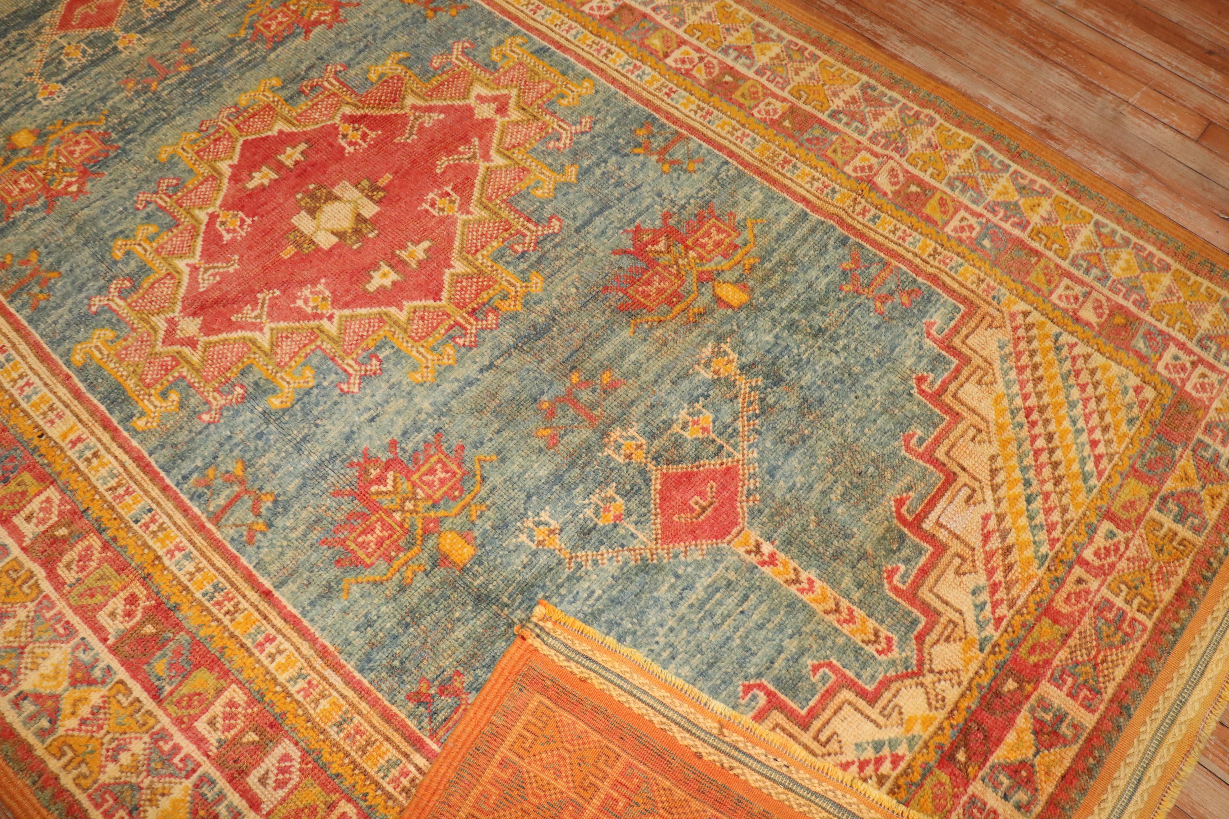 Zabihi Collection Blue Vintage Moroccan Rug In Good Condition For Sale In New York, NY