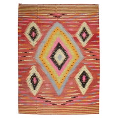 Zabihi Collection Bold Geometric Room Size Turkish Kilim