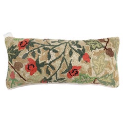 Zabihi Collection Bolster Size American Hooked Floral Rug Pillow