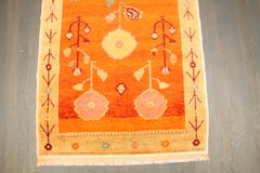 Zabihi Collection Bright Orange Vintage Turkish Anatolian Rug