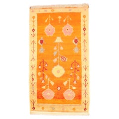 Tapis d'Anatolie turc vintage orange vif collection Zabihi