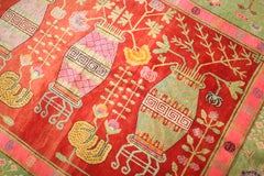 Zabihi Collection Bright Pink Green  Samarkand Khotan Rug