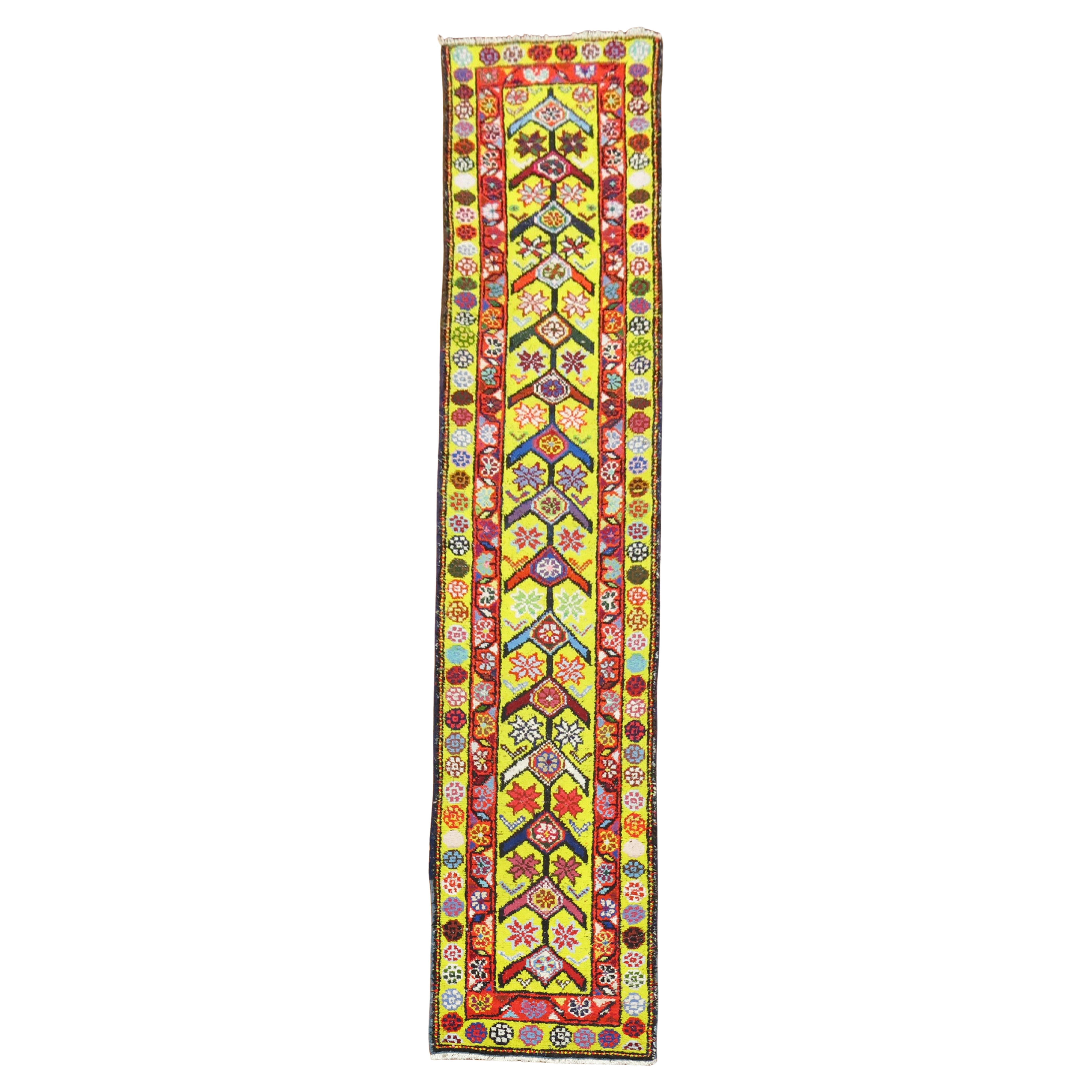 Zabihi Collection bright Yellow Turkish Anatolian Runner