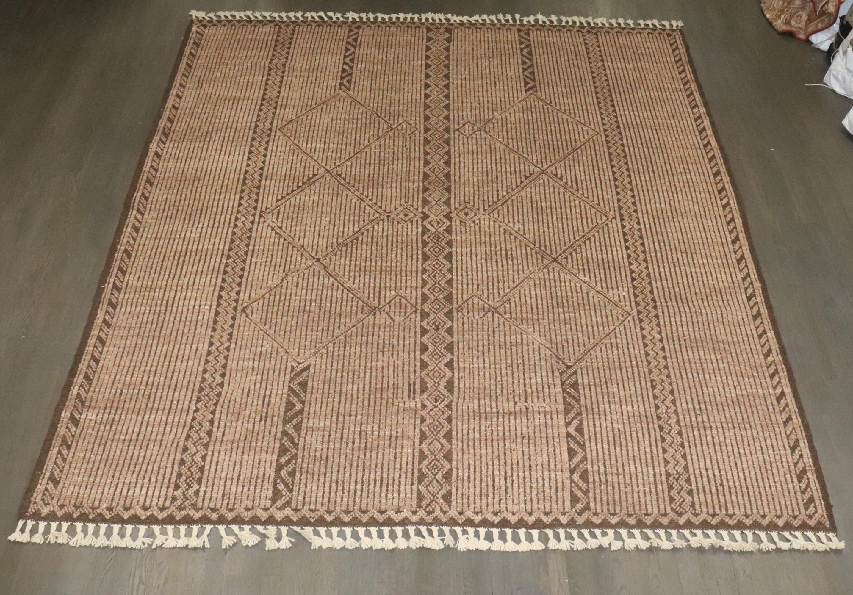 Zabihi Collection Brown Afghan Vintage Inspired African Tuareg Rug For Sale 3