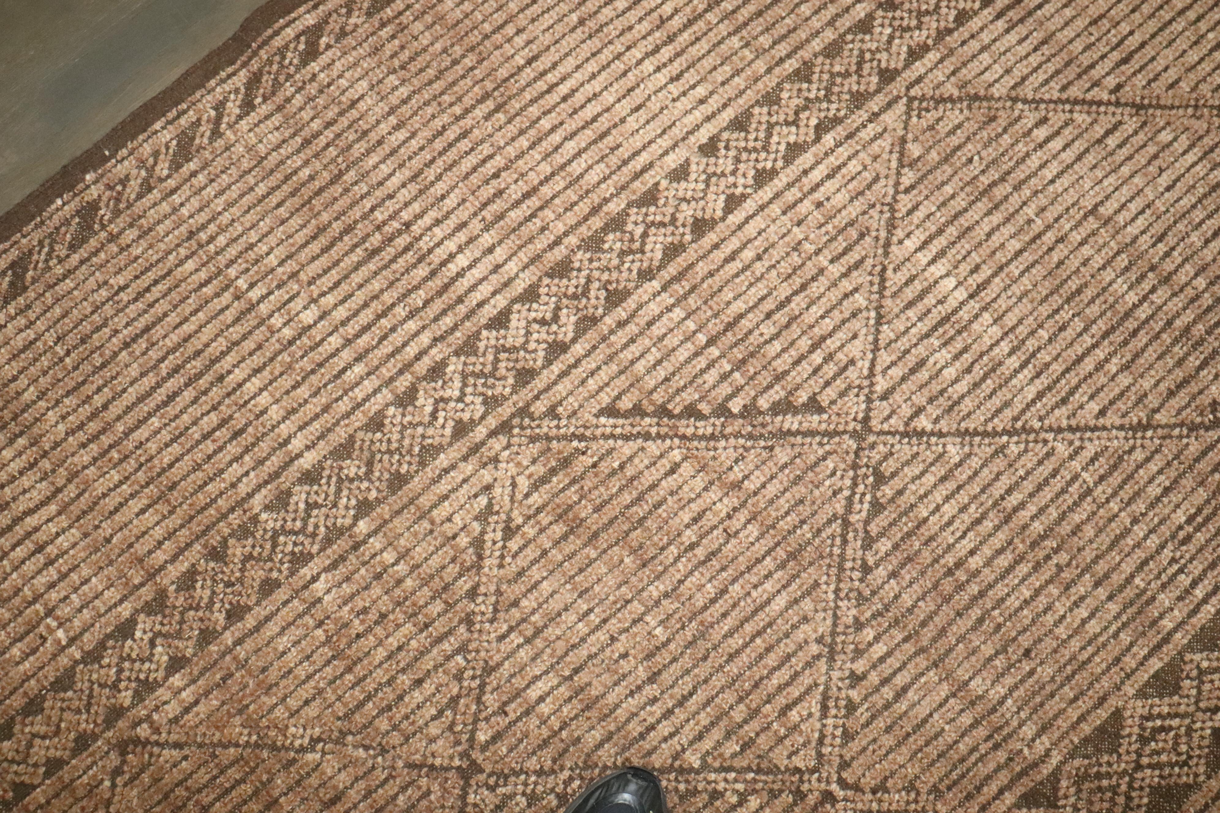 Hand-Knotted Zabihi Collection Brown Afghan Vintage Inspired African Tuareg Rug For Sale