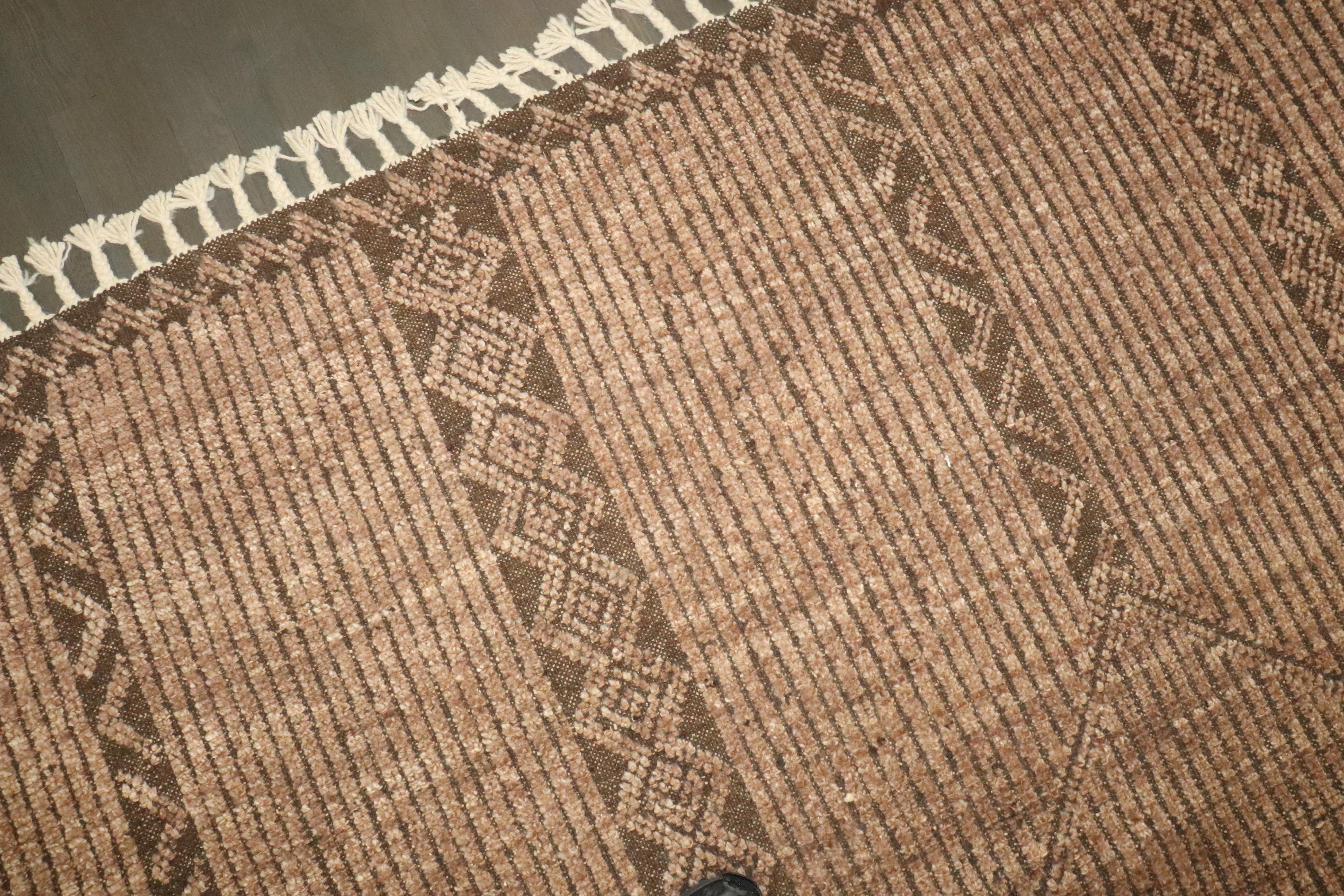 Zabihi Collection Brown Afghan Vintage Inspired African Tuareg Rug In New Condition For Sale In New York, NY