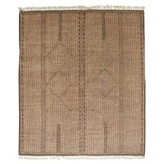 Zabihi Collection Brown Afghan Vintage Inspired African Tuareg Rug