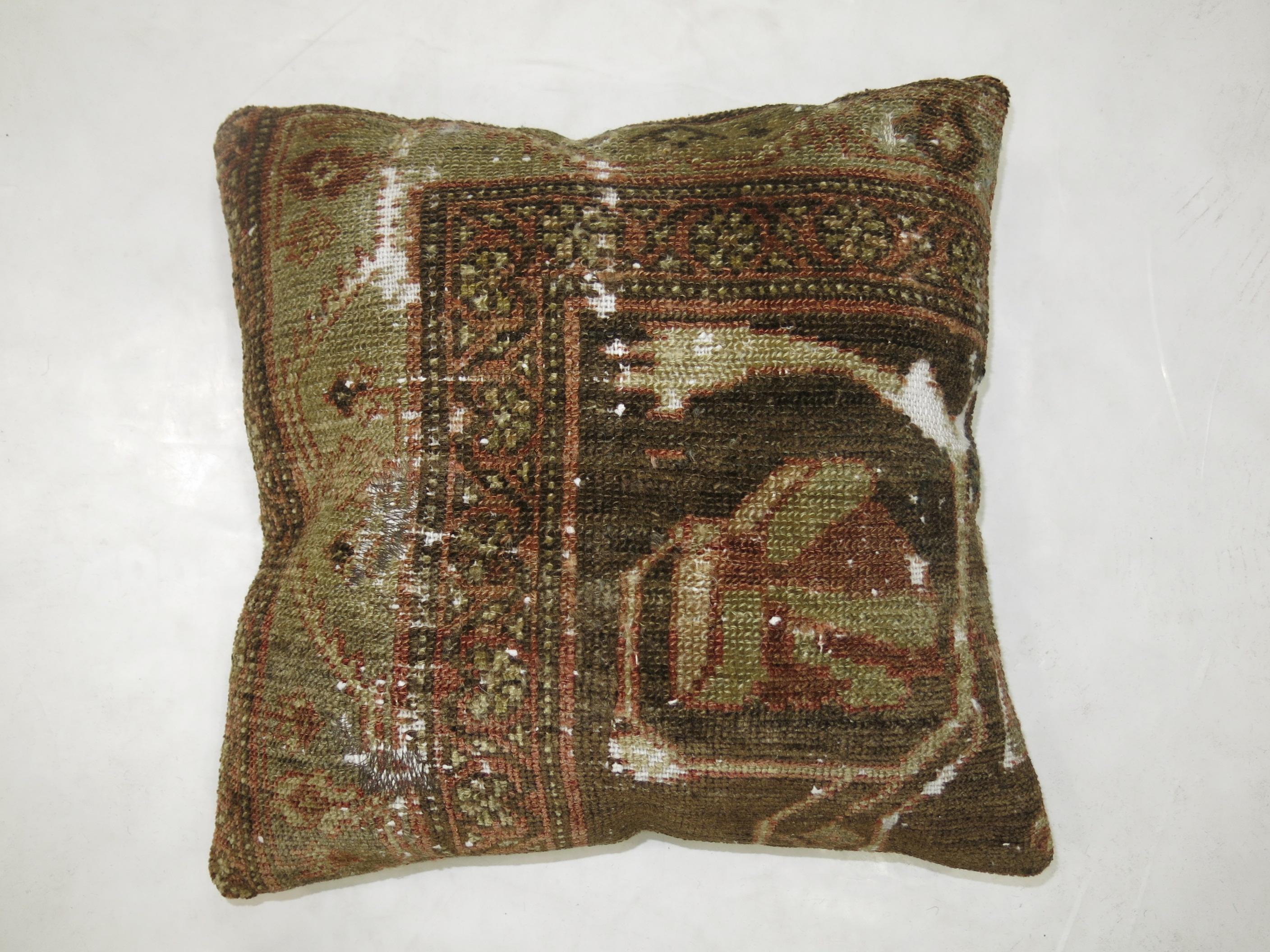 Pillow made from a Persian Malayer rug.

17'' x 17''