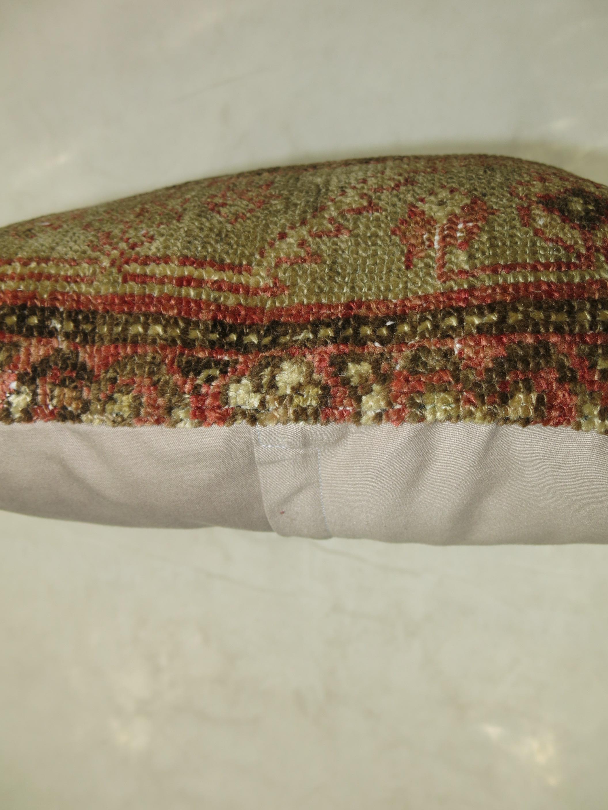Zabihi Collection Brown Antique Malayer Rug Pillow In Fair Condition For Sale In New York, NY