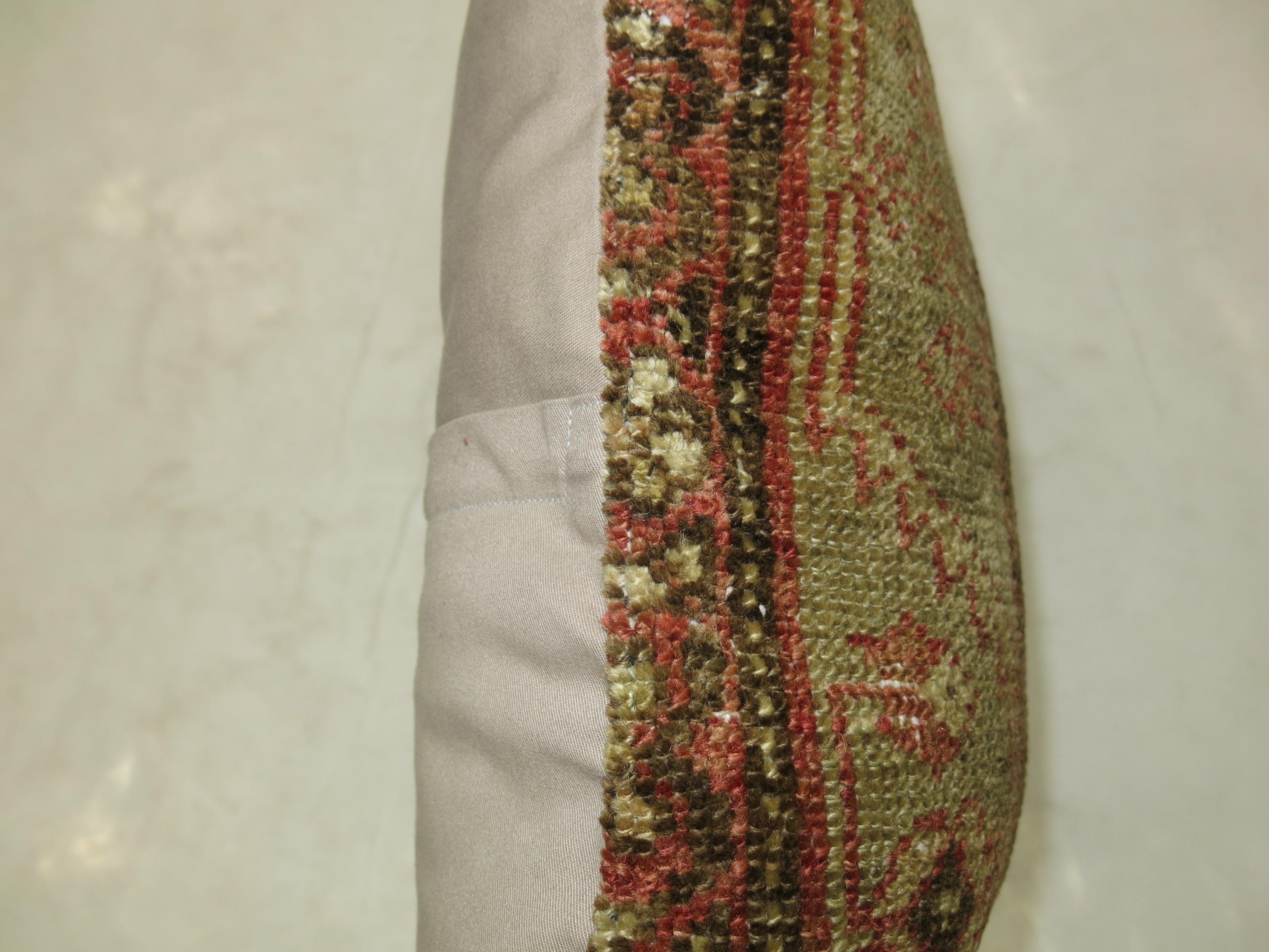 20th Century Zabihi Collection Brown Antique Malayer Rug Pillow For Sale