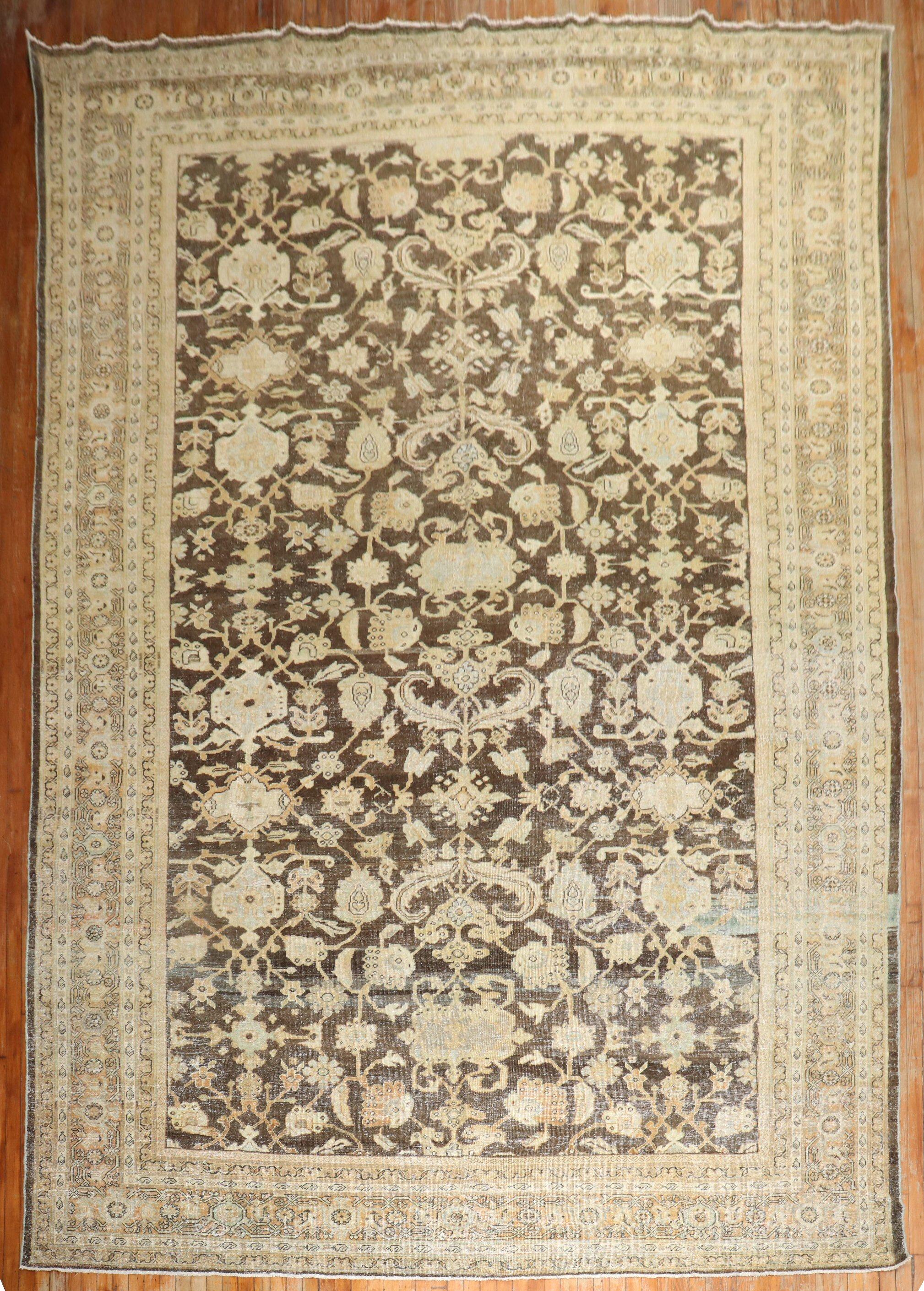 An early 20th Century Persian Mahal Rug

10'7'' x 17'3''

Often the finest in the antique Mahal style of antique rugs render spacious, very unique variations upon classical Persian allover antique carpet patterns, such as the Herati (repeated