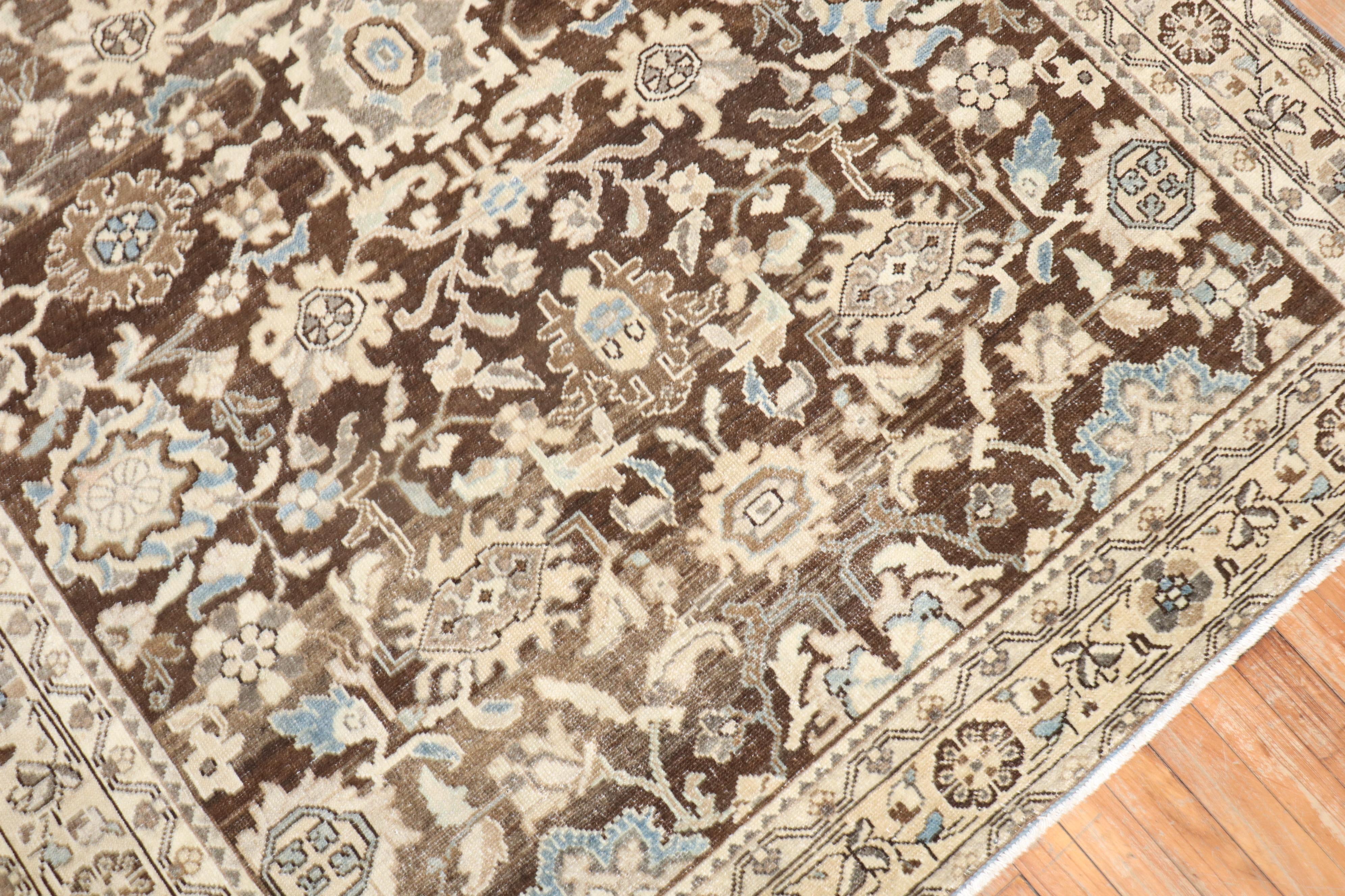 An antique Persian Malayer Rug from 2nd quarter of the 20th century with a chocolate brown ground

Rug no. j2550
Size 5'6