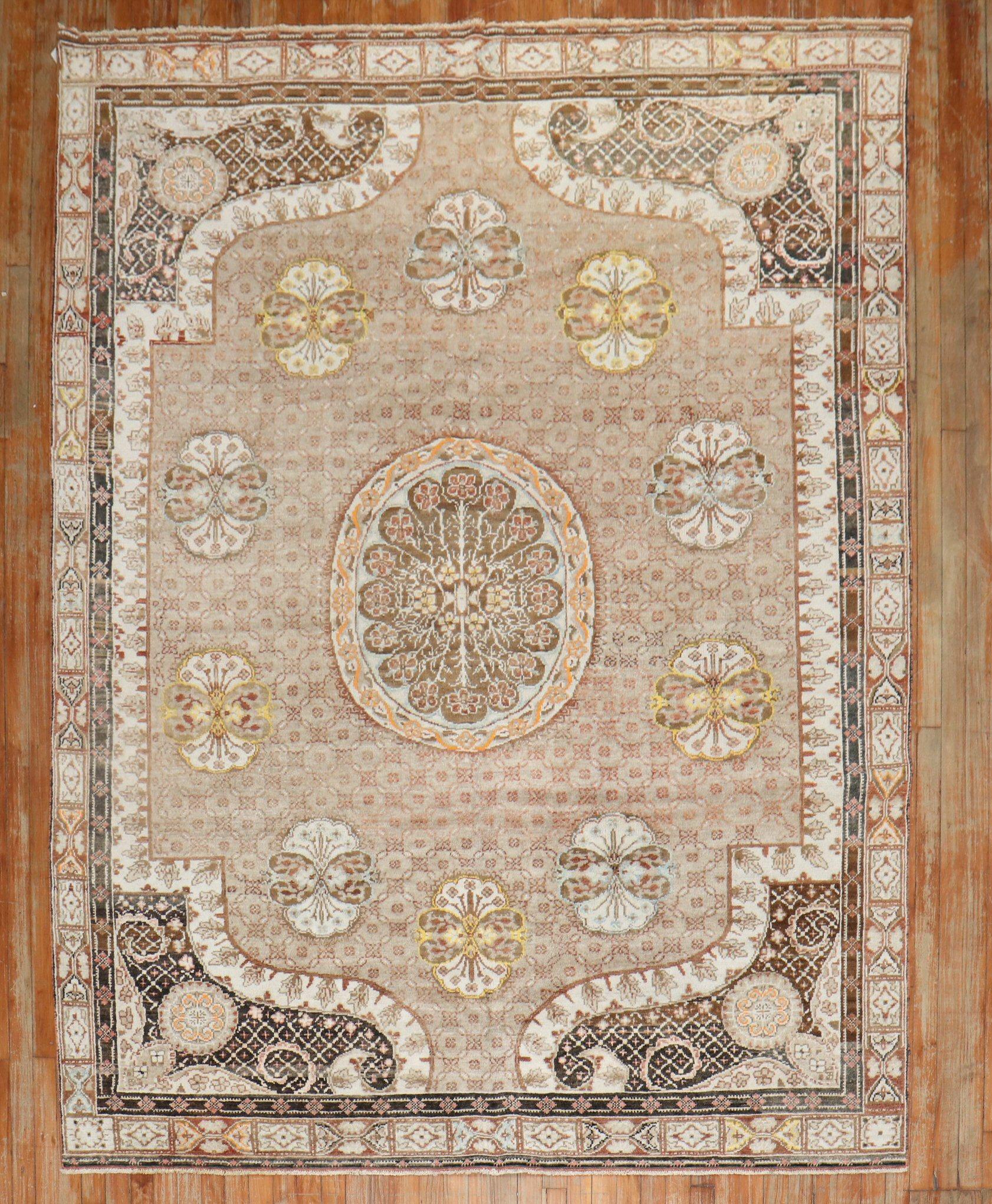 Mid 20th Century Turkish Kars Rug with a formal design in predominant brown tones

Details
rug no.	j2567
size	6' 7