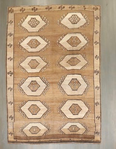 Zabihi Collection Brown Geometric Turkish Kars Rug