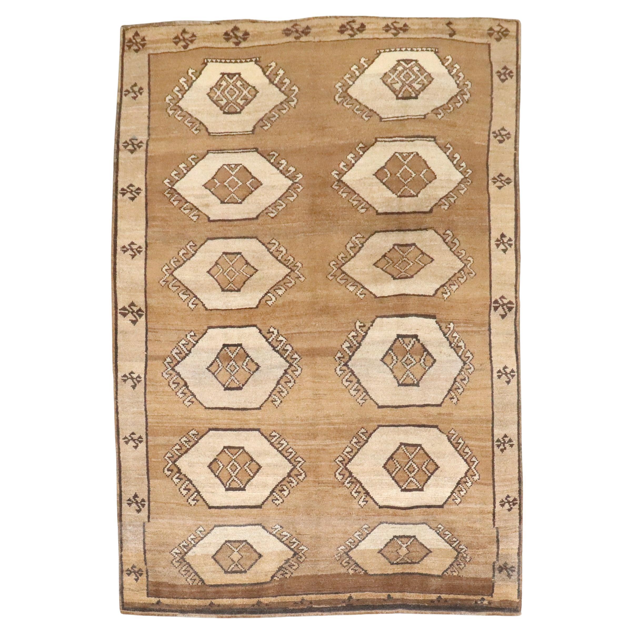 Colección Zabihi Alfombra Turca Kars Geométrica Marrón
