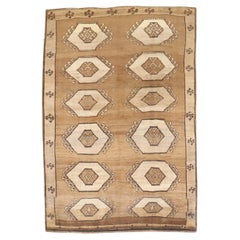 Zabihi Collection Brown Geometrischer Türkischer Kars-Teppich