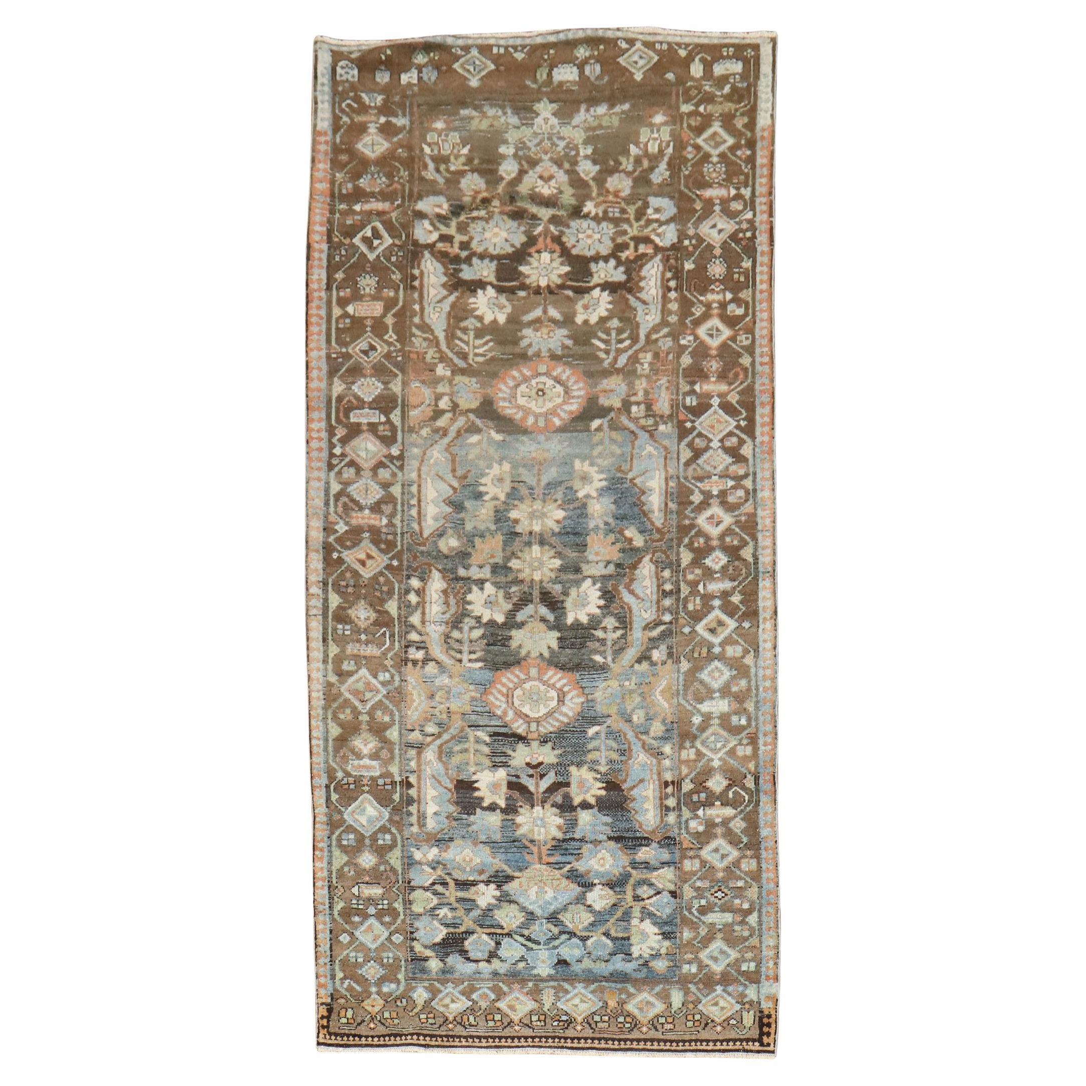Zabihi Collection Brown Persian Kurd Rug