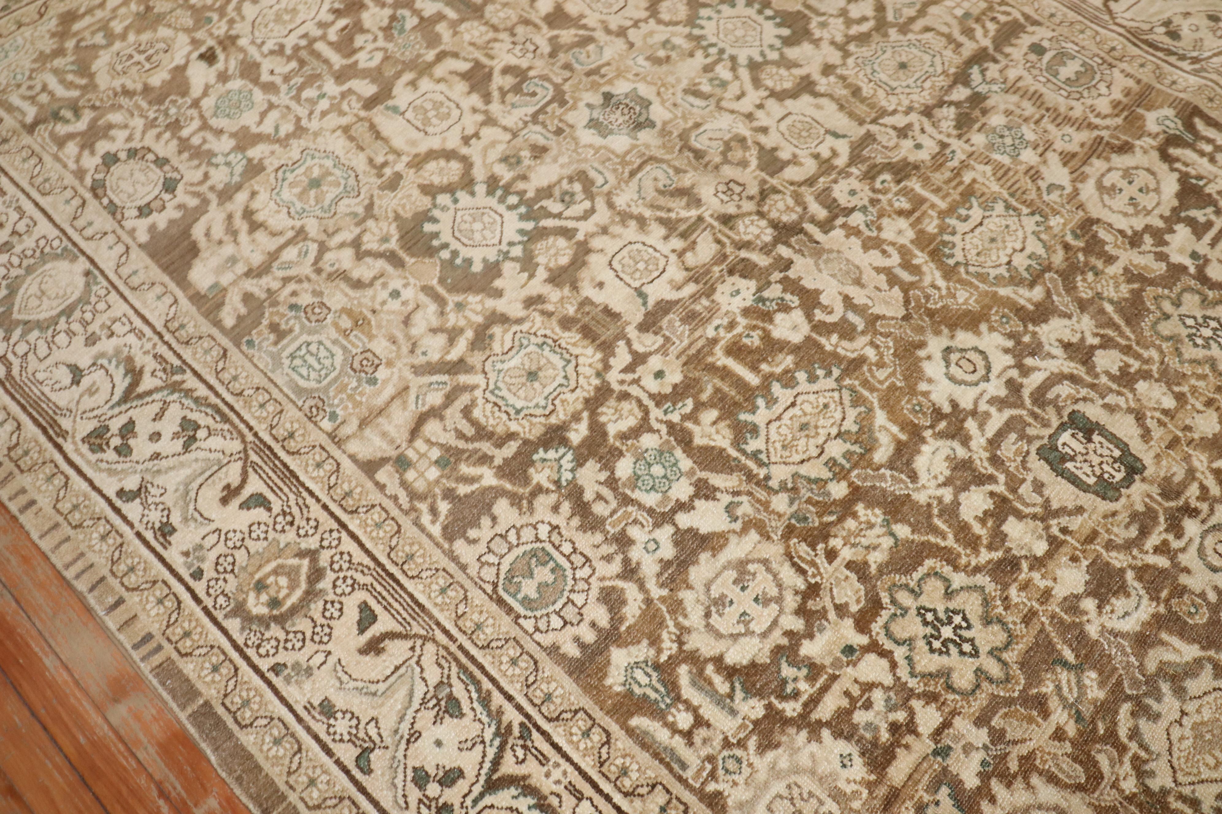 Zabihi Collection Brauner Persischer Malayer-Teppich (20. Jahrhundert) im Angebot