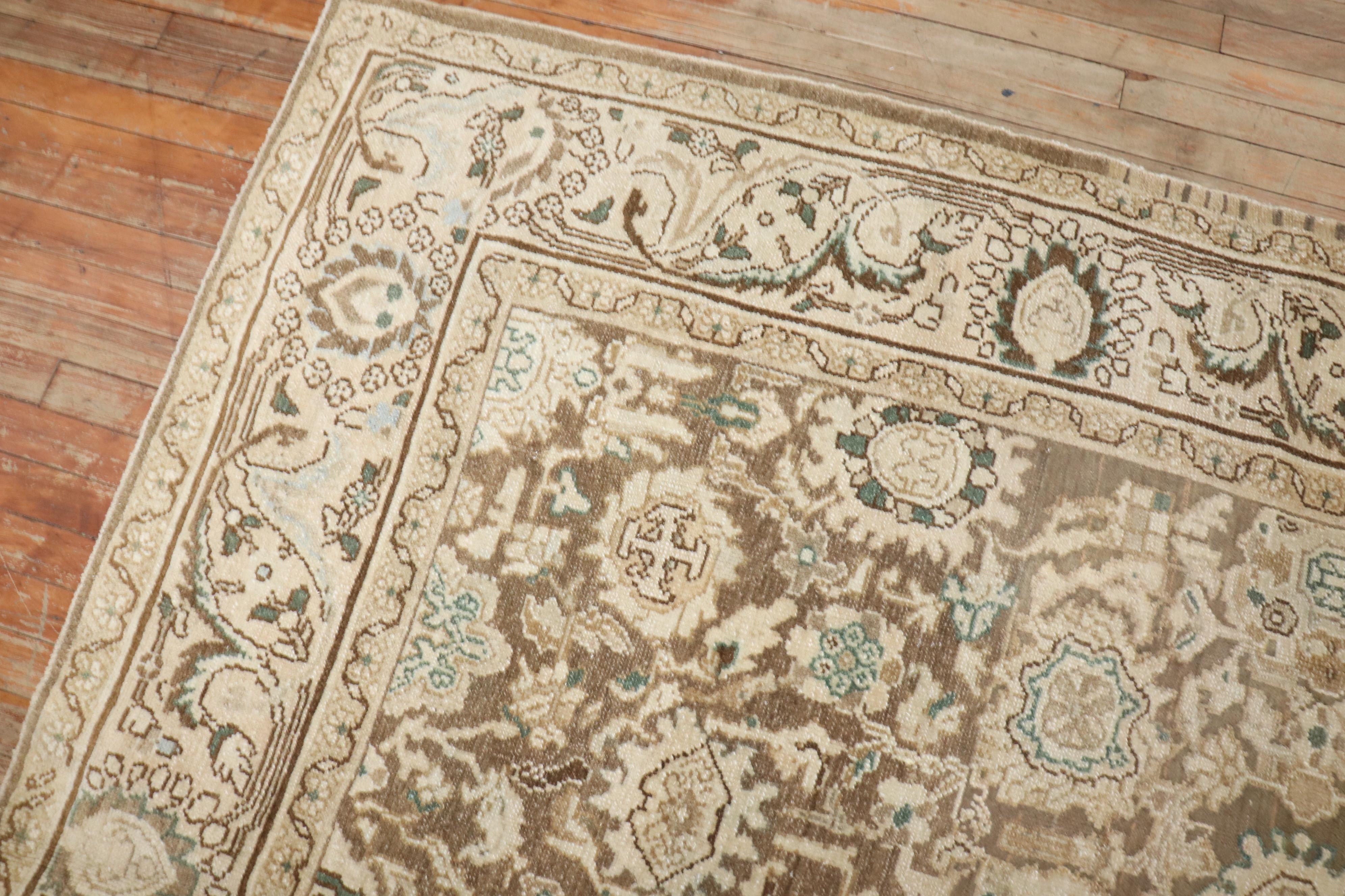 Zabihi Collection Brauner Persischer Malayer-Teppich (Wolle) im Angebot