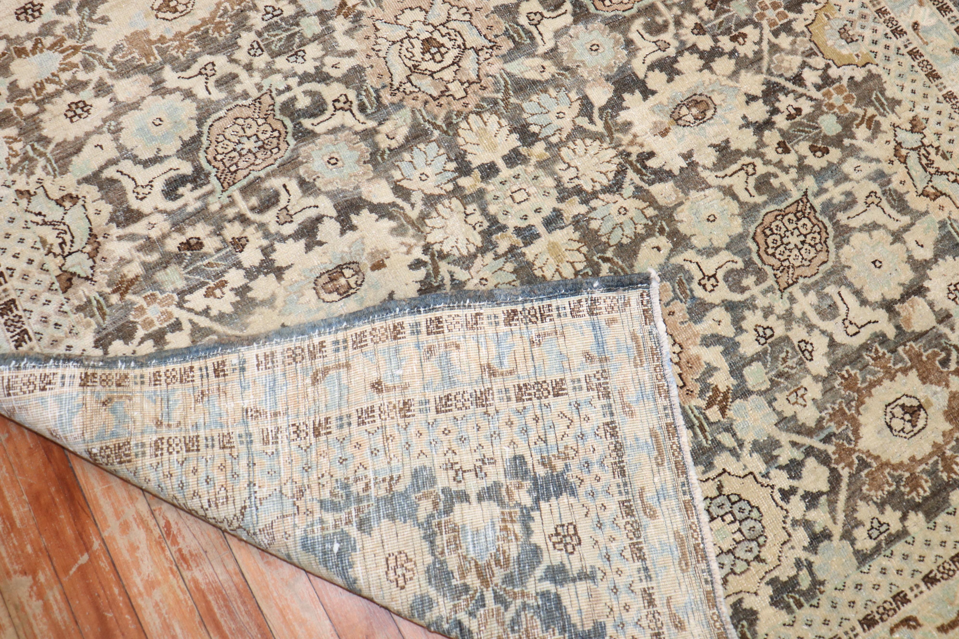 Zabihi Collection Brown Persian Malayer Rug (20. Jahrhundert) im Angebot