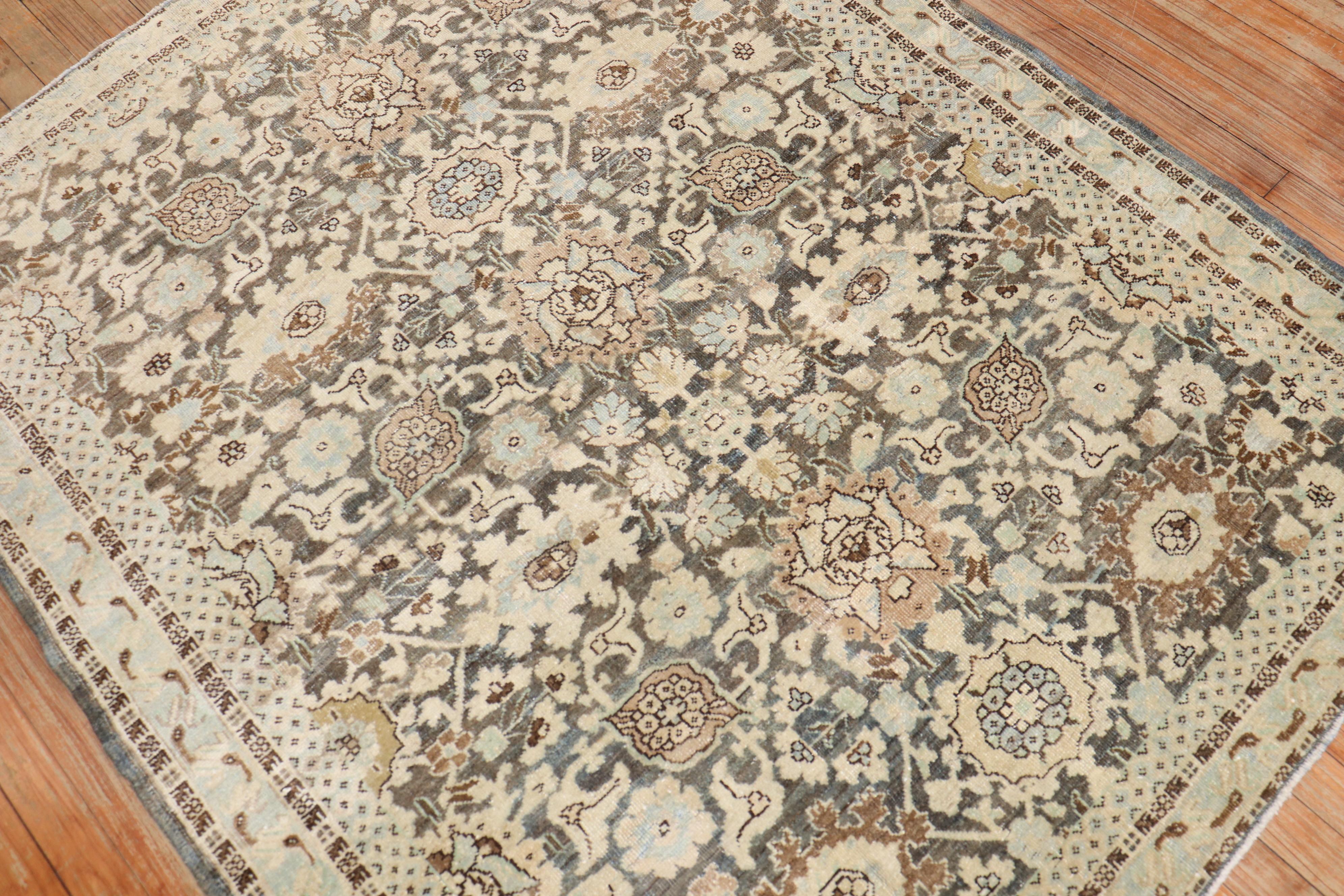 Zabihi Collection Brown Persian Malayer Rug (Wolle) im Angebot
