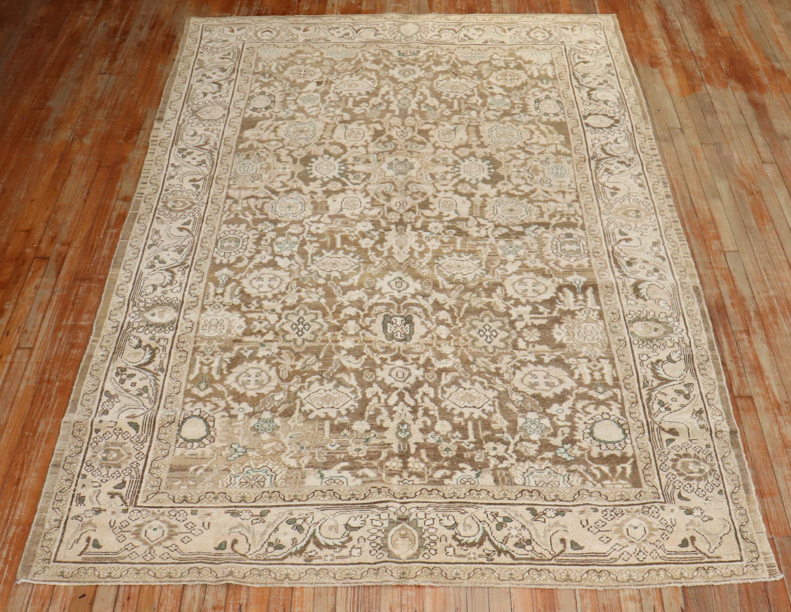 Zabihi Collection Brauner Persischer Malayer-Teppich im Angebot 2