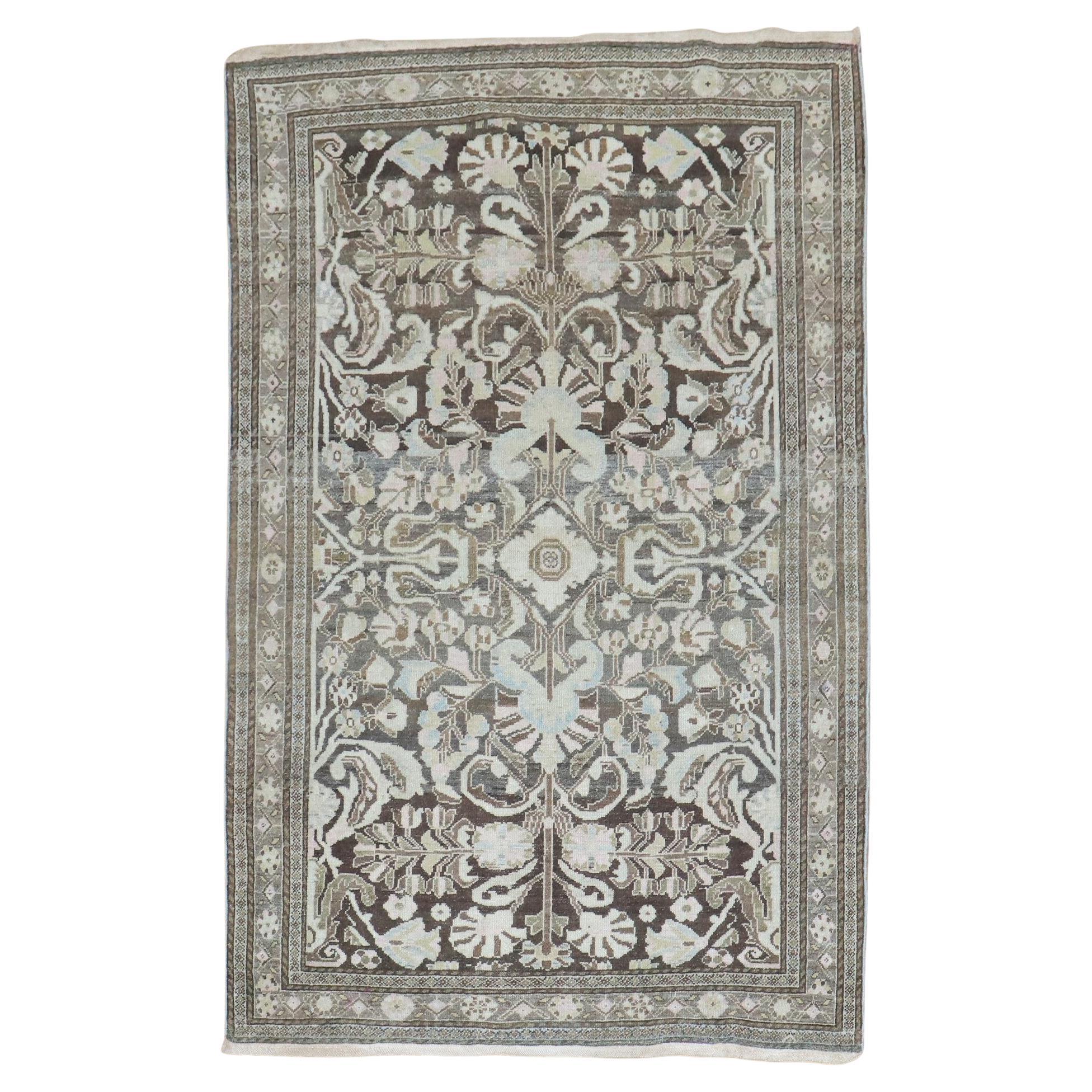 Zabihi Collection Brown Persian Malayer Rug