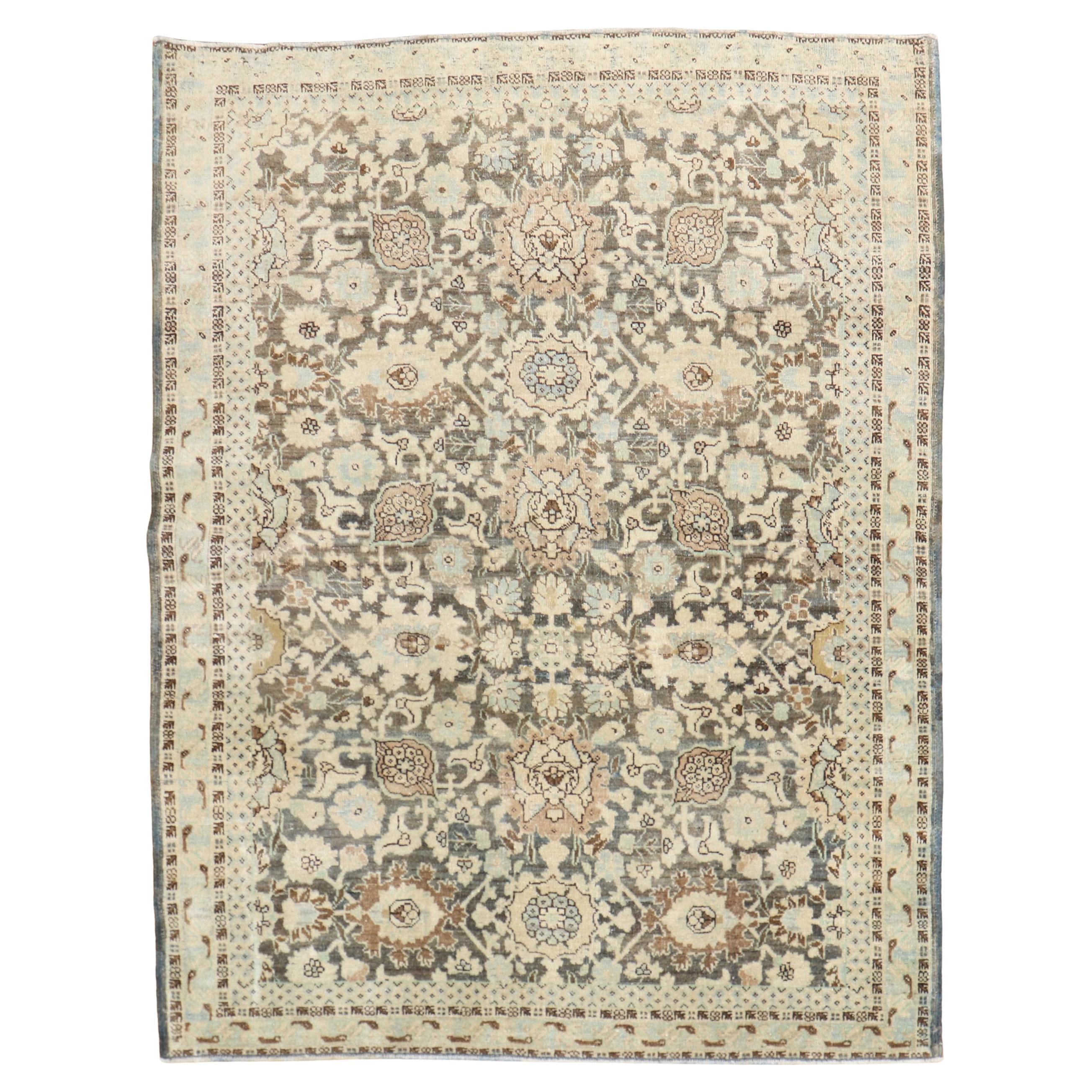 Zabihi Collection Brown Persian Malayer Rug