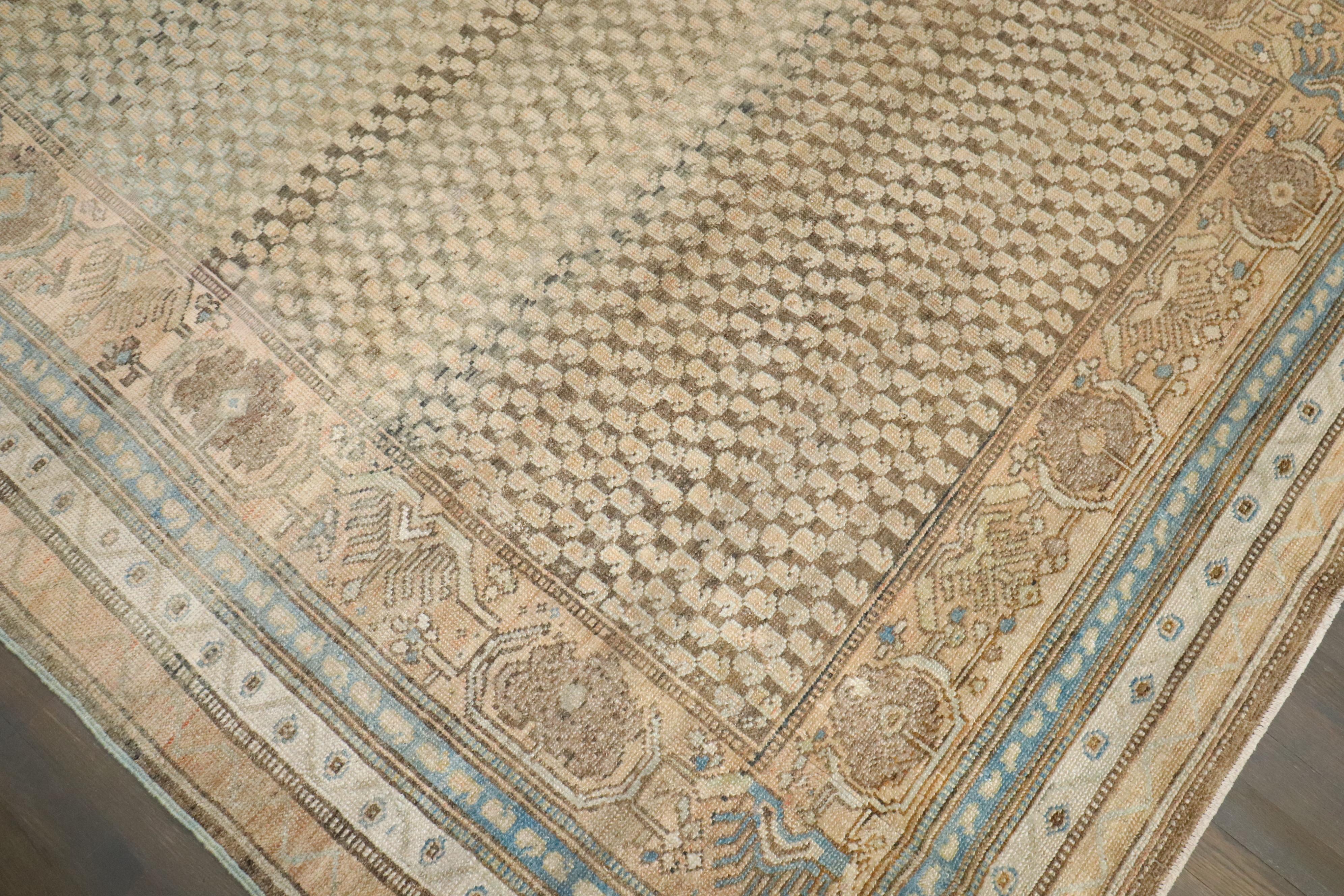 Hand-Knotted Zabihi Collection Brown Persian Malayer Saraband Rug For Sale