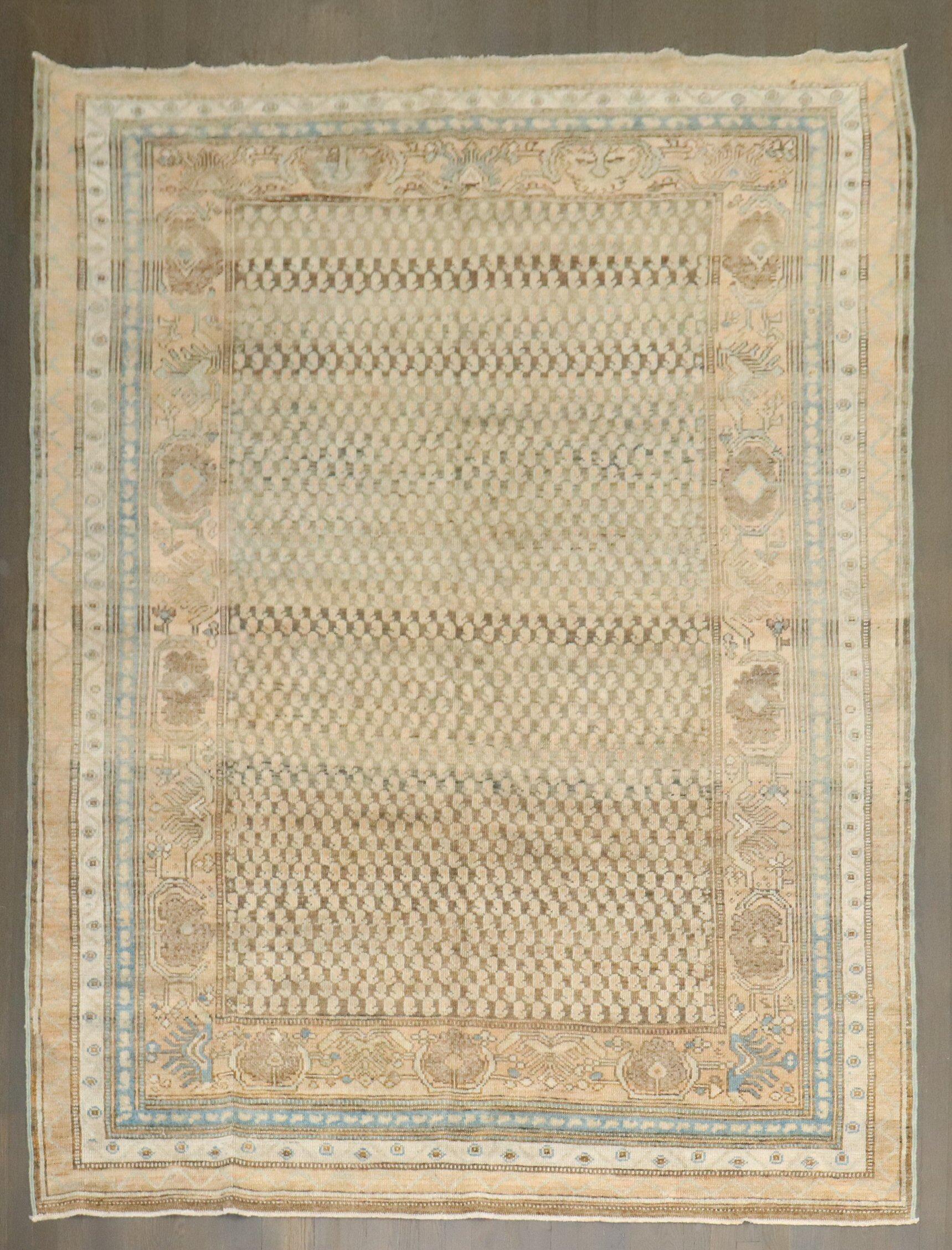 20th Century Zabihi Collection Brown Persian Malayer Saraband Rug For Sale