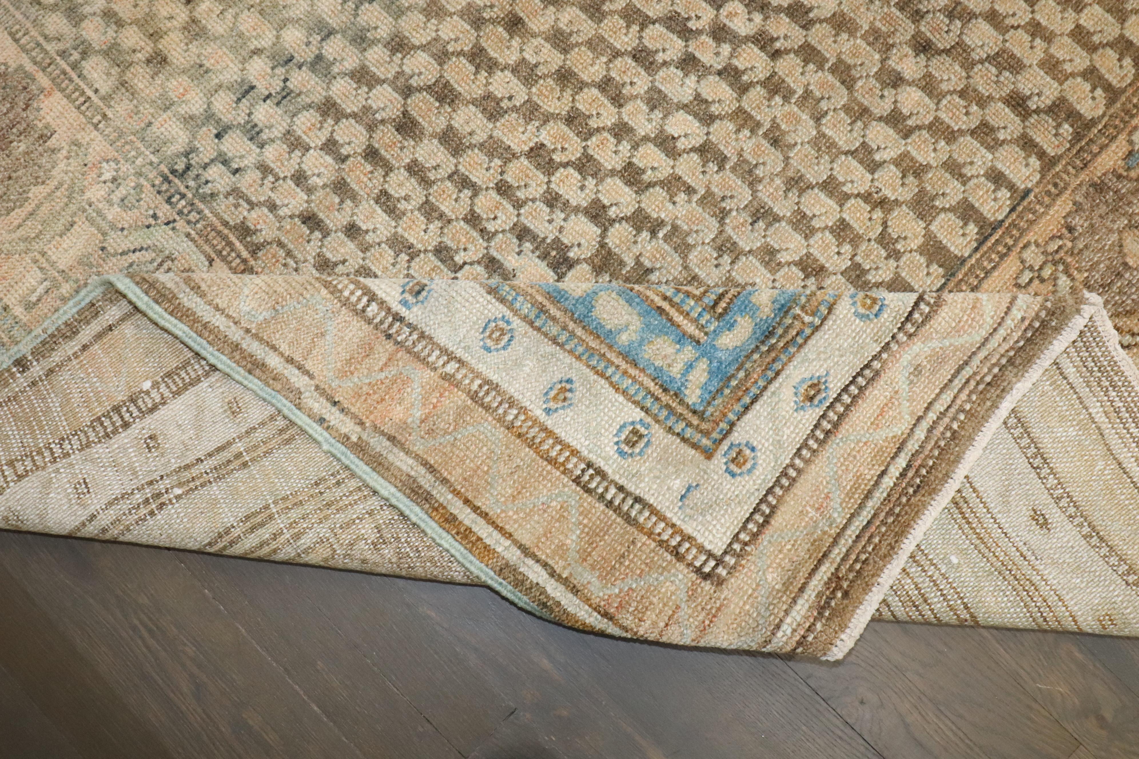 Wool Zabihi Collection Brown Persian Malayer Saraband Rug For Sale