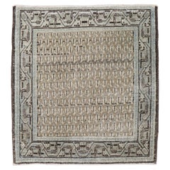 The Collective Brown Brown Persian Vintage Square Mini Rug