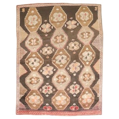 Zabihi Collection Brown Tribal Turkish Kars Rug