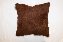 Zabihi Collection Brown Turkish Mohair Rug Pillow