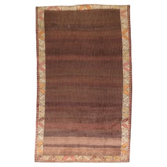 Zabihi Collection Brown Turkish Room Vintage Rug
