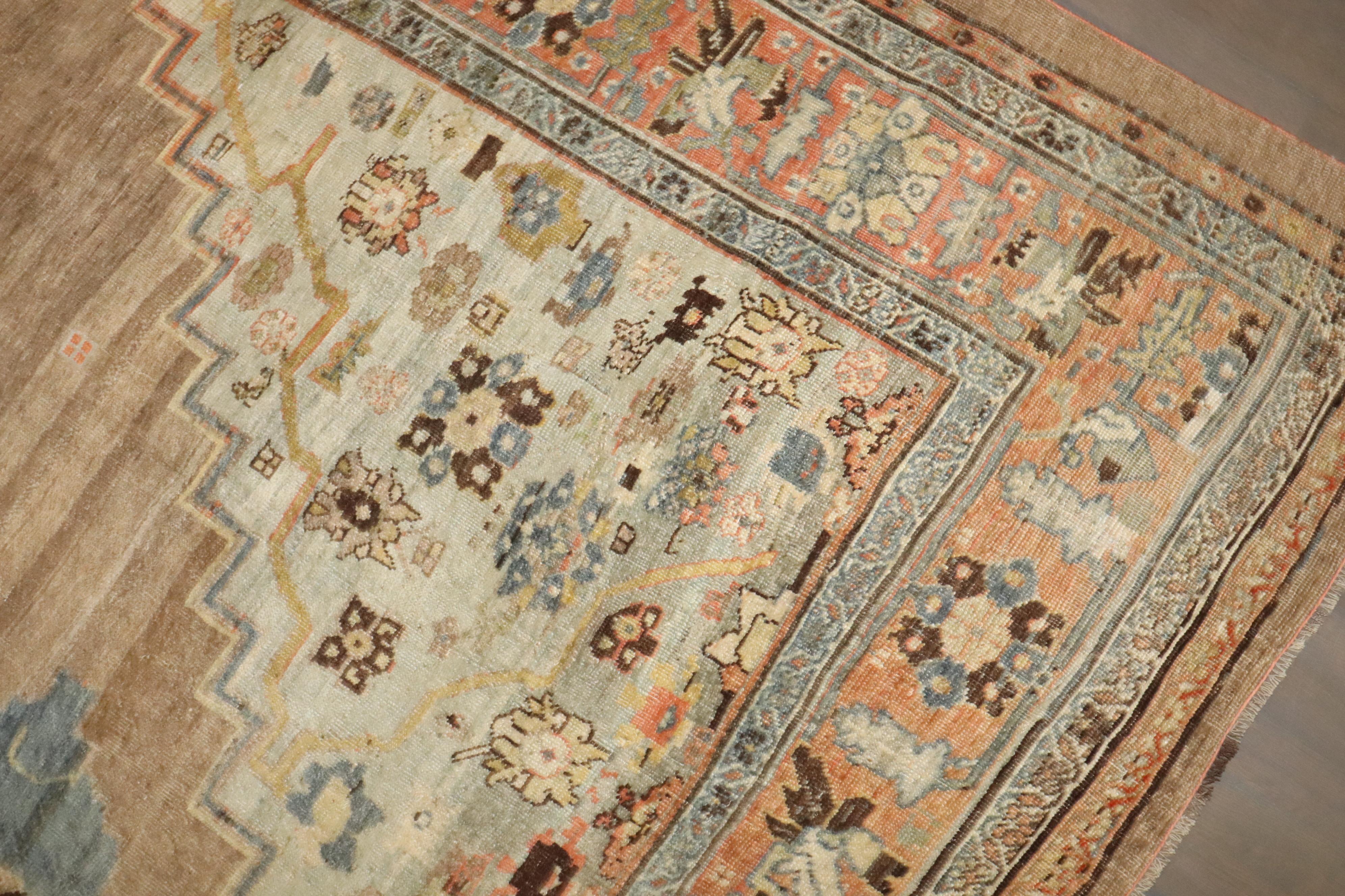 Tappeto Zabihi Collection Camel Color Antique Persian Bidjar in vendita 2