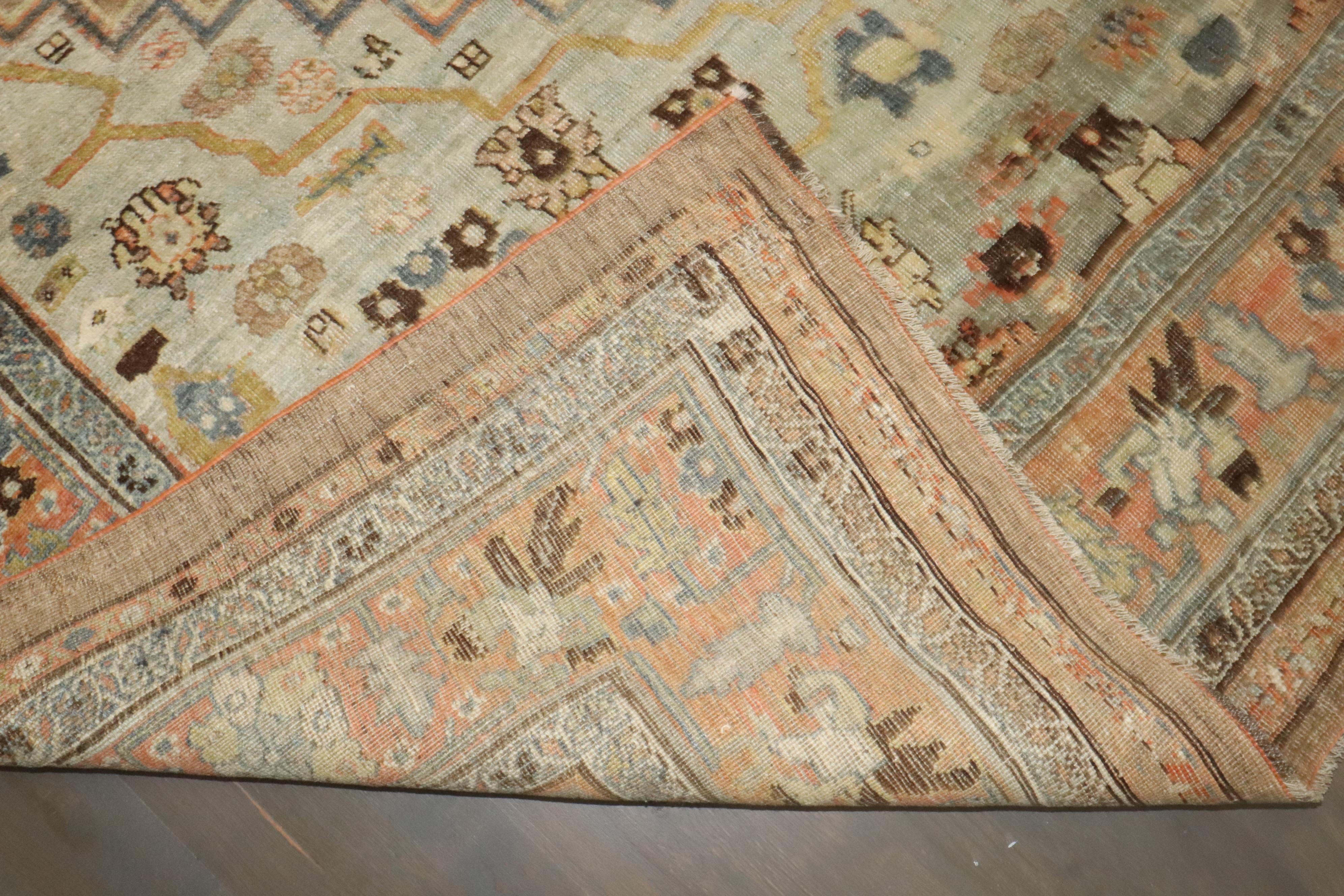 Tappeto Zabihi Collection Camel Color Antique Persian Bidjar in vendita 3