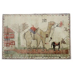 Zabihi Collection Camel Donkey Turkish Kula Pictorial Scatter Size Rug