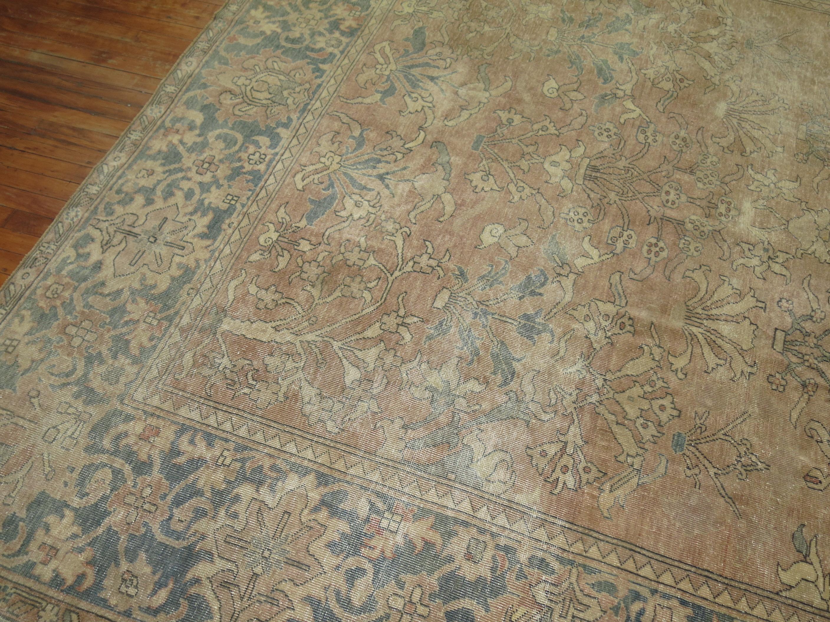 Zabihi Collection Kamel Taupe Raumgröße Indischer Teppich (Handgewebt) im Angebot