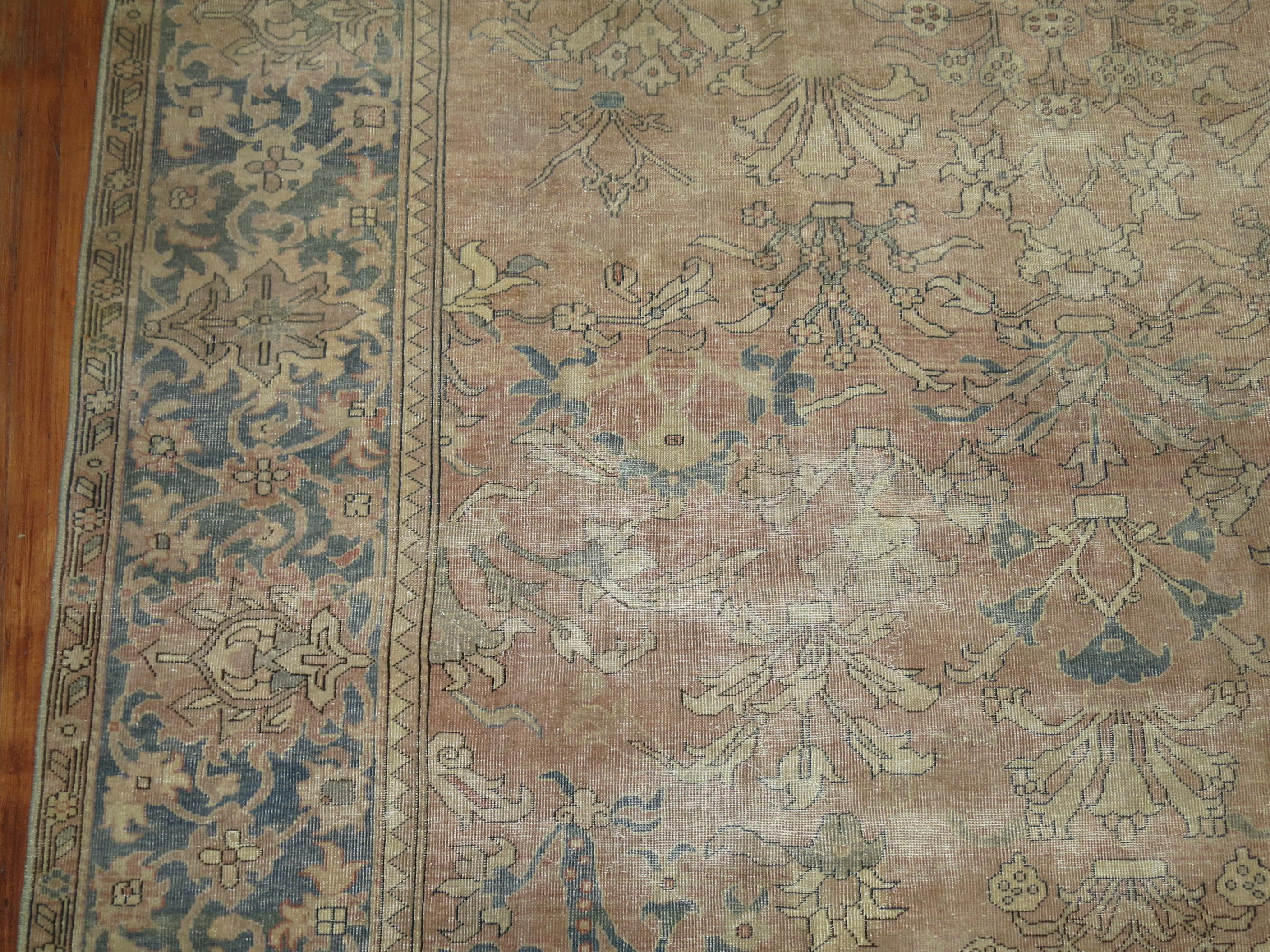 Zabihi Collection Kamel Taupe Raumgröße Indischer Teppich im Angebot 1